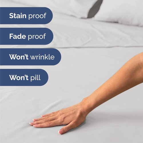 Comfy Twin Size 3 Piece Sheet Set by [Brand Name] - Breathable & Cooling Hotel Luxury Bedding - Deep Pockets, Soft & Wrinkle-Free in French Grey
