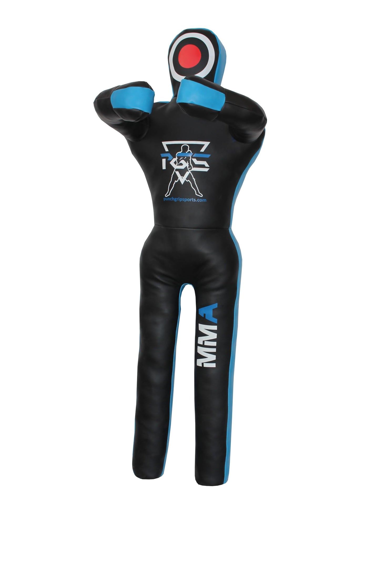 PGS MMA Grappling Dummy Judo Karate Punching Bag BJJ Wrestling Dummy Practice Martial Arts Boxing Standing Position Brazilian JIU Jitsu Submission Training - UNFILLED (Black Blue, 6FT - (70 Inches))