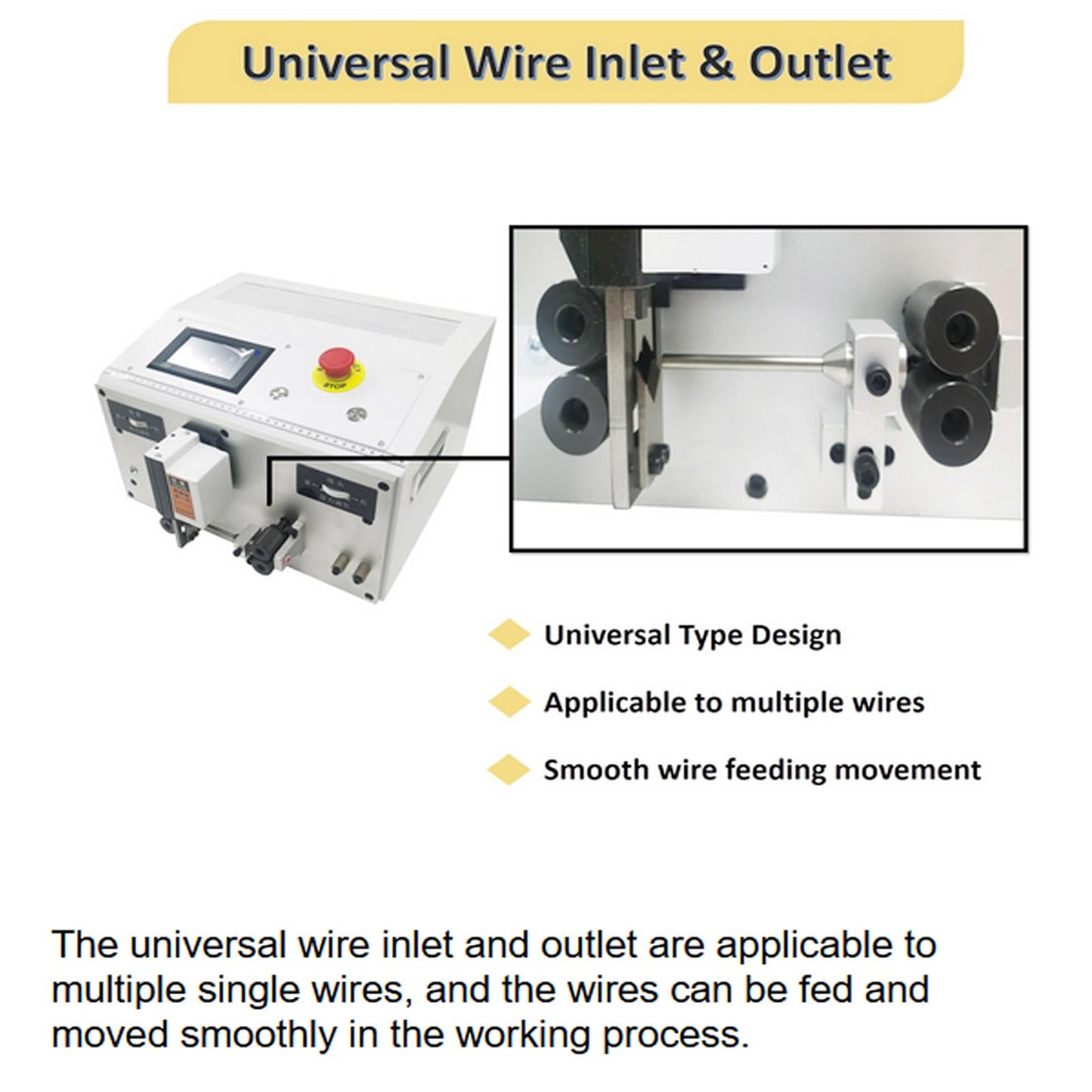 INTBUYING Electrical Wire Stripper Machine for BVR Single Wire Microcomputer-Controlled 3000-8000 pcs/h 110V 500W Cutting Length 0.03In-327FT