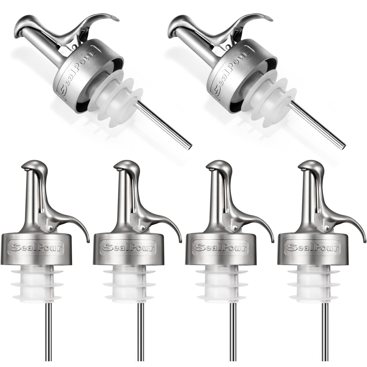 Olive Oil Spouts, Stainless Steel Pour Spout, Olive Oil Pour Spout for Dispenser, Pour Bottle Spouts, Suitable for Beverage,Vinegar and Sauce for Home Kitchen -6PCS