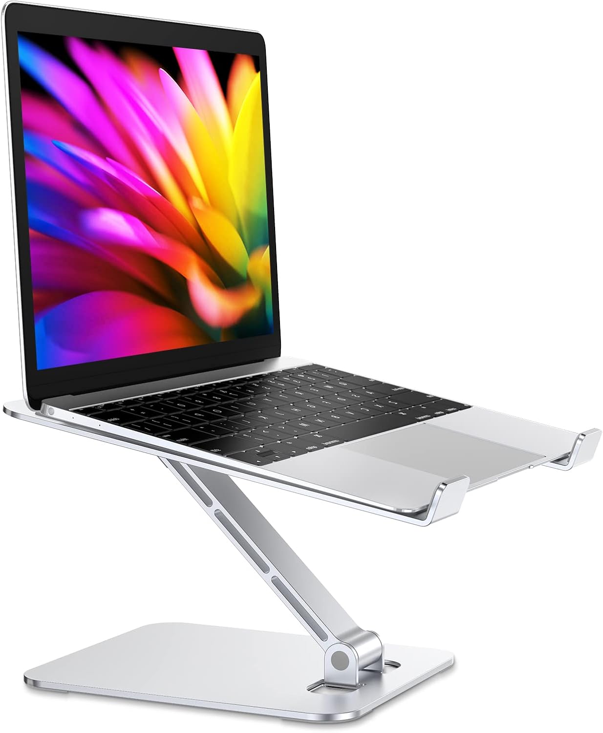 RIWUCT 10-16" Foldable Laptop Stand, Height Adjustable Ergonomic Computer Stand for Desk Lecterns Riser, Aluminum