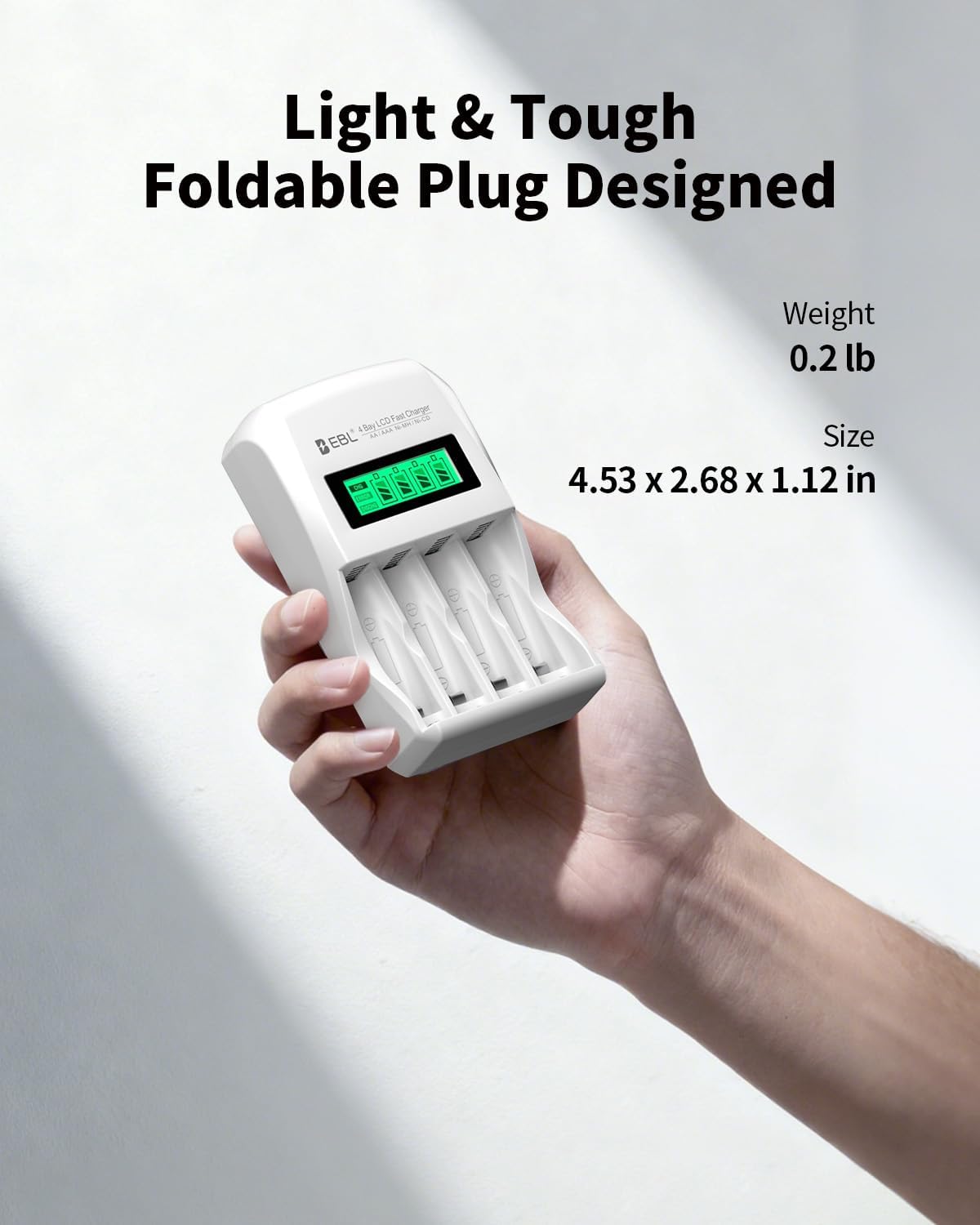 EBL 907 LCD Battery Charger Smart Individual AA AAA Rechargeable Battery Charger for Ni-MH Ni-CD Rechargeable Batteries