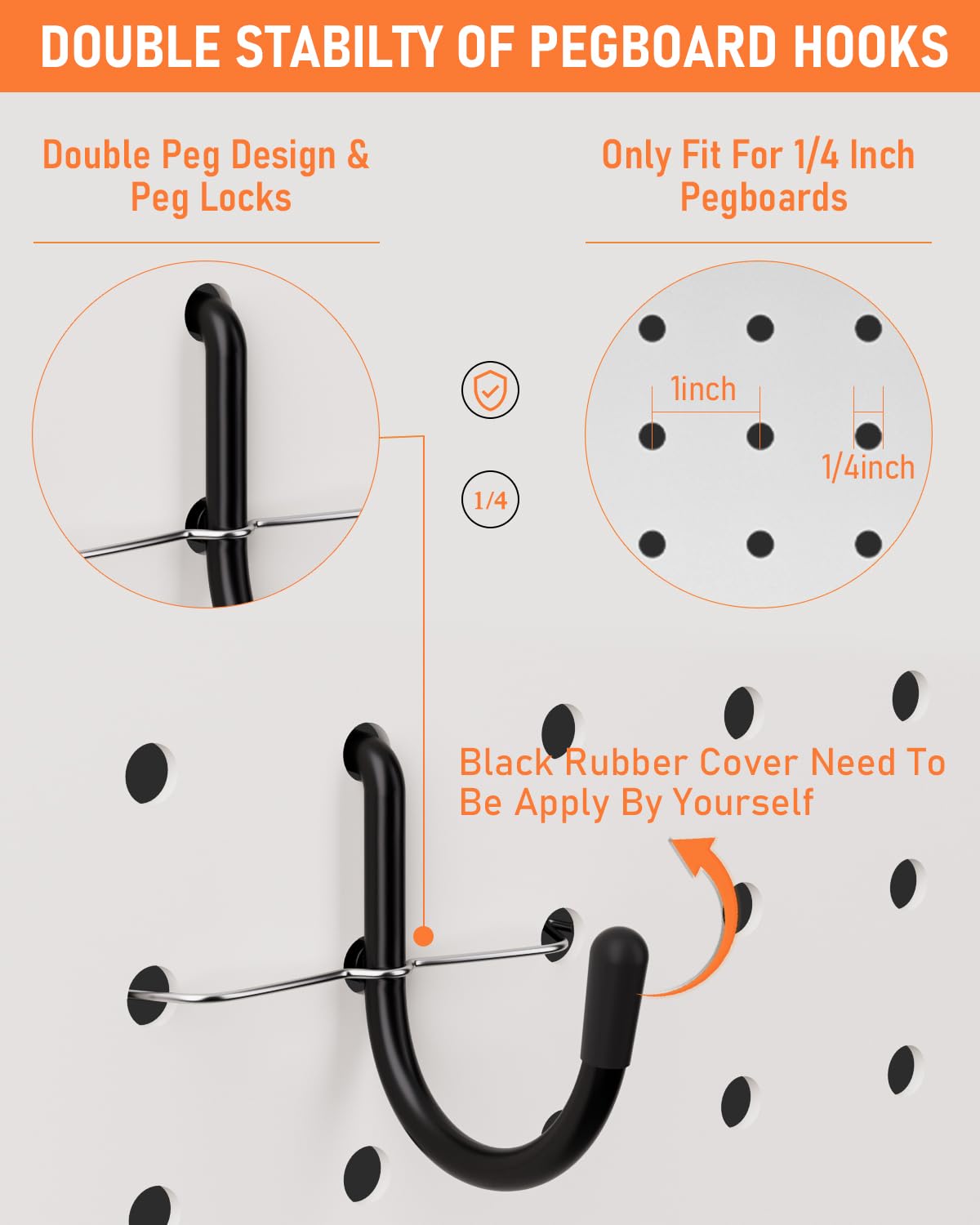INCLY 276PCS Extra Thick Pegboard Accessories Organizer Kit for 1/4 Inch Pegboard, Heavy Duty Black Peg Board Hook Assortment with Bins, Paper Towel Holder for Hanging Storage, Garage Wall Attachments