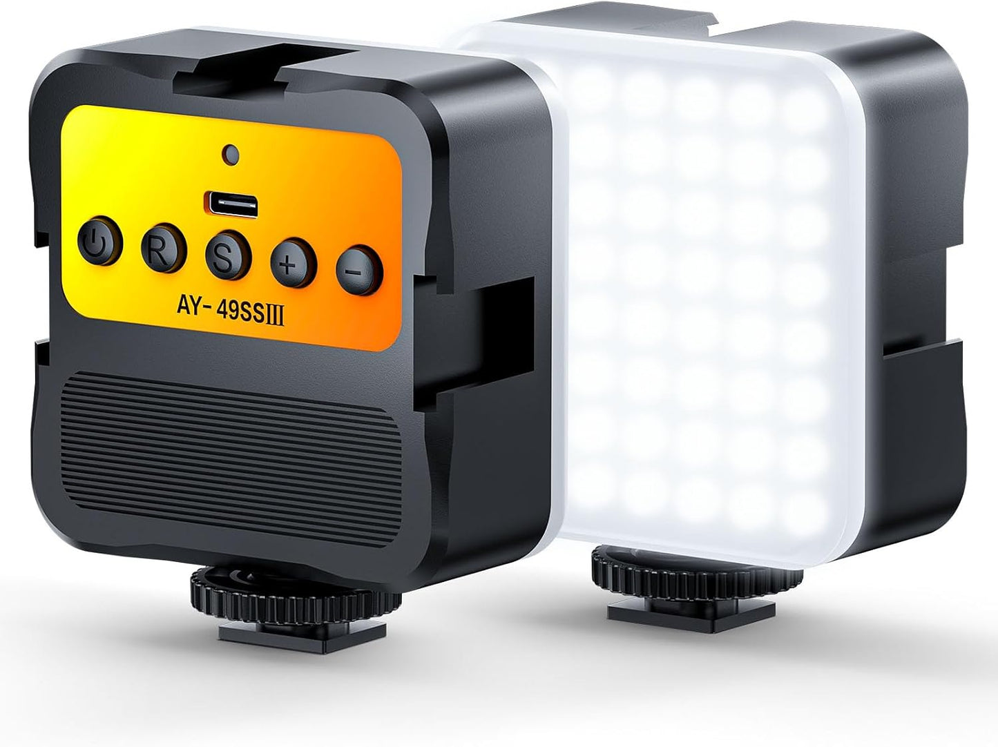 DUIDESHI 3200K-5600K+CRI95 3 Cold Shoe Camera Light: Color LED Video Light- Rechargeable Camera Light, Cold Shoe Mount