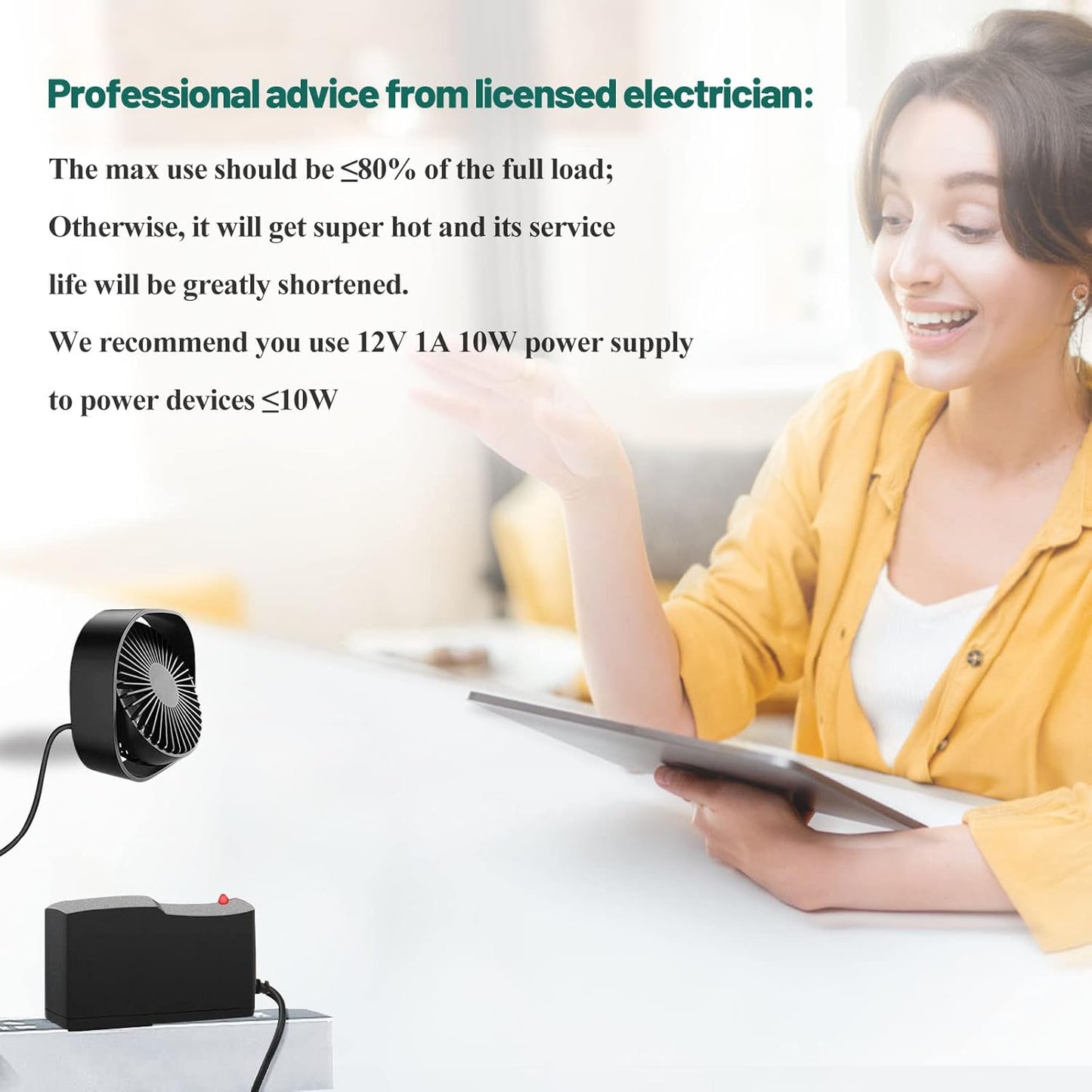 YOOFONE 12V 1A 100-240V 12V 1Amp 12V 5.5x2.5mm Power Supply AC Adapter to Power Adapter Converter DC Power Cord