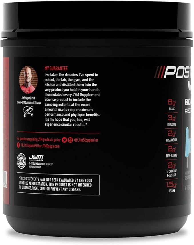 JYM Supplement Science Post JYM Active Matrix Blue Artic Freeze Amino Recovery Powder Pure Creatine HCL, BCAA?™s, Glutamine, Carnitine, Betaine, Taurine for Strength, Repair, Performance 30 Servings