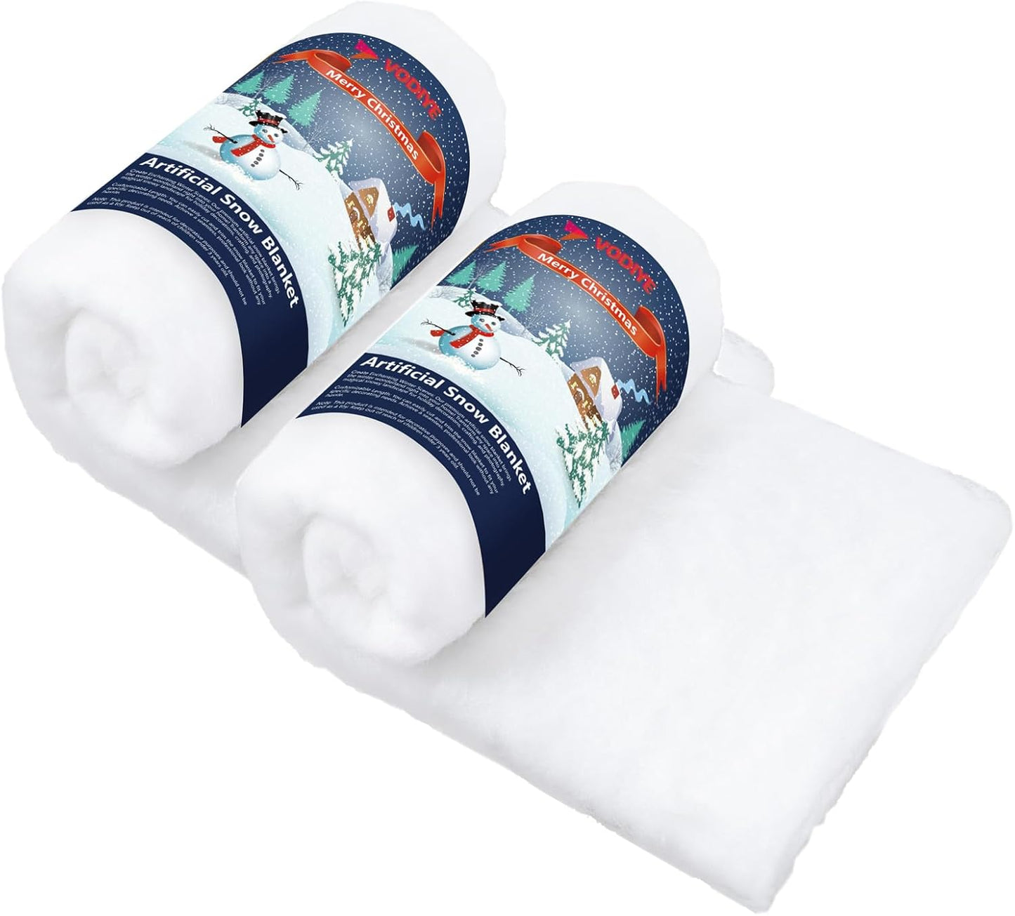 Vodiye Fluffy Snow Blanket - Lifelike Artificial Snow for Christmas Decor | Soft & Thick (2pcs)