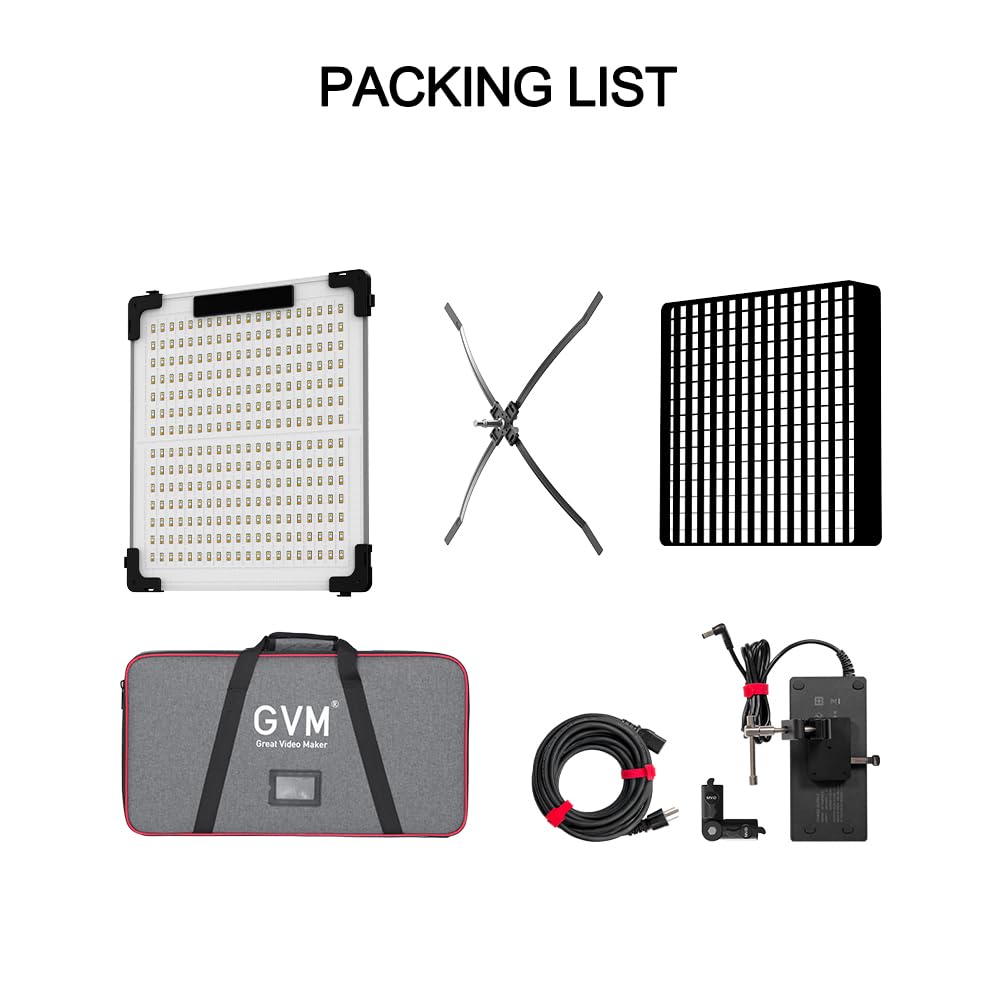 GVM 200W Flexible Led Panel Light Mat with Bluetooth Control, RGB Video Light with Softbox, 2000K-10000K Foldable Photography Light, 16 Kinds Lighting Scene, 1400pcs Led Beads, 23.62 * 23.62 inch
