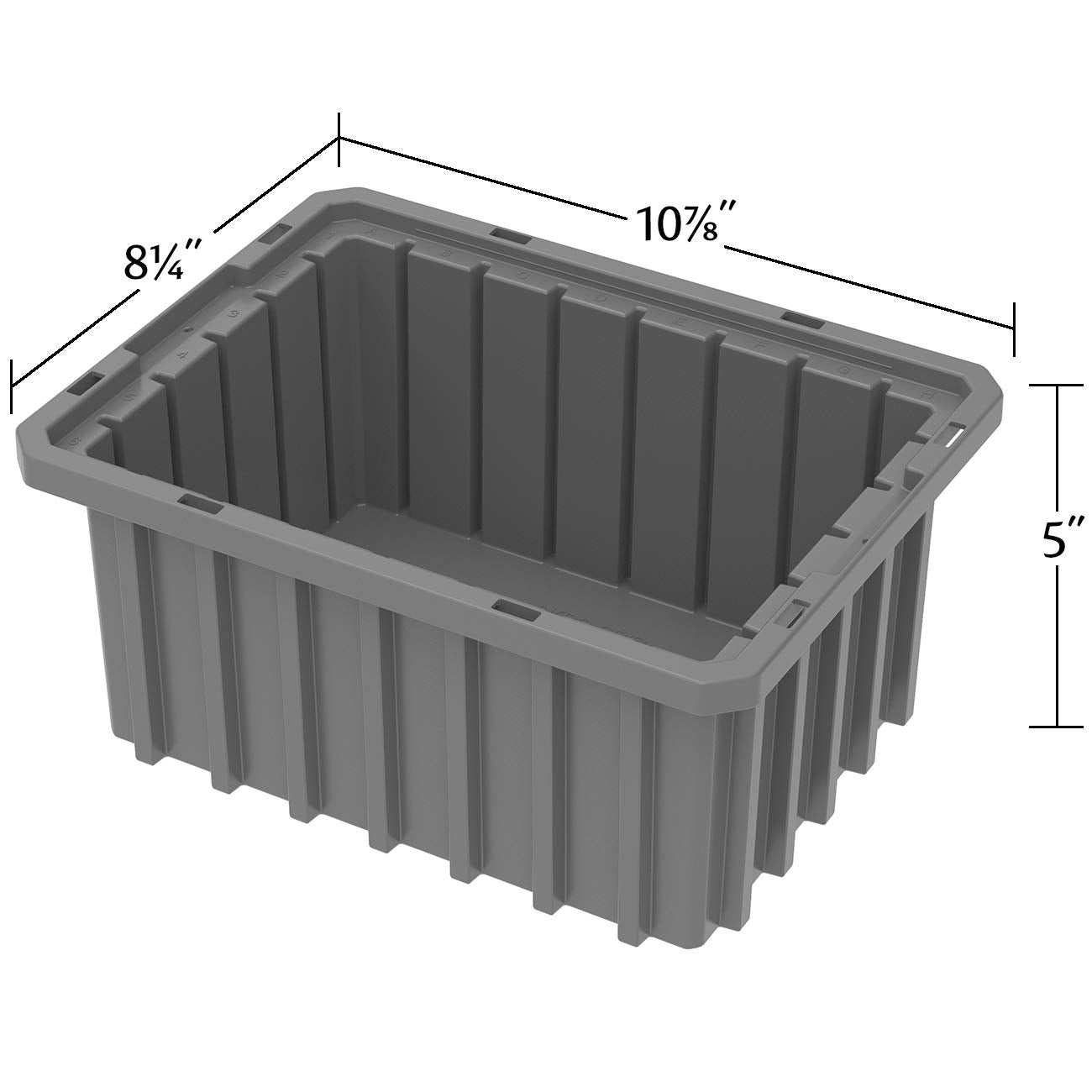 Akro-Mils 33105 Akro-Grid Plastic Slotted Dividable Modu Box Stackable Grid Storage Tote Container, (10-7/8-Inch L x 8-1/4-Inch W x 5-Inch H), (20 Pack), Blue