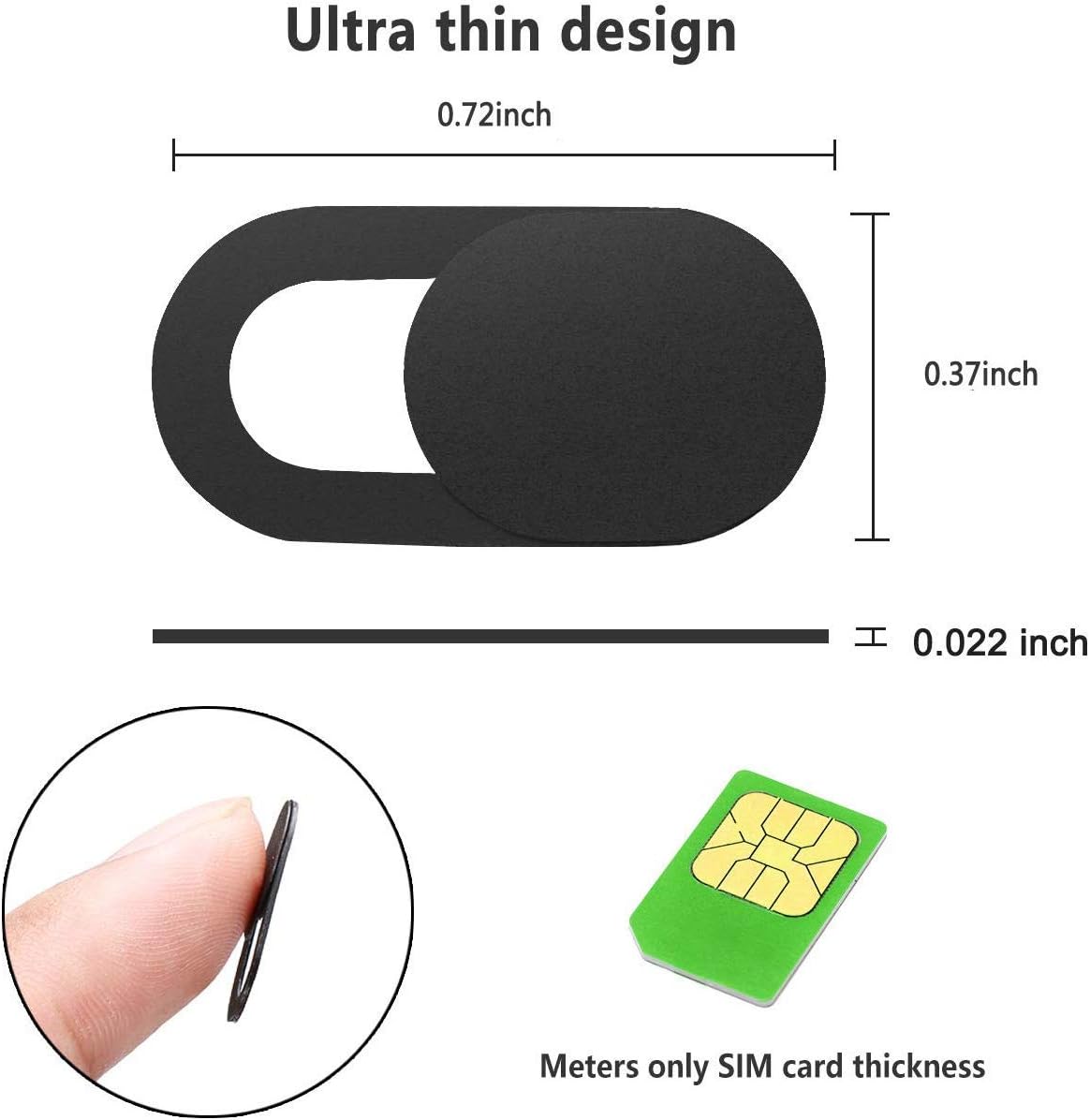 EYSOFT Webcam Cover, Webcam Cover Slide Compatible for Laptop, Desktop, PC, MacBook Pro, iMac, Mac mini, iPad Pro