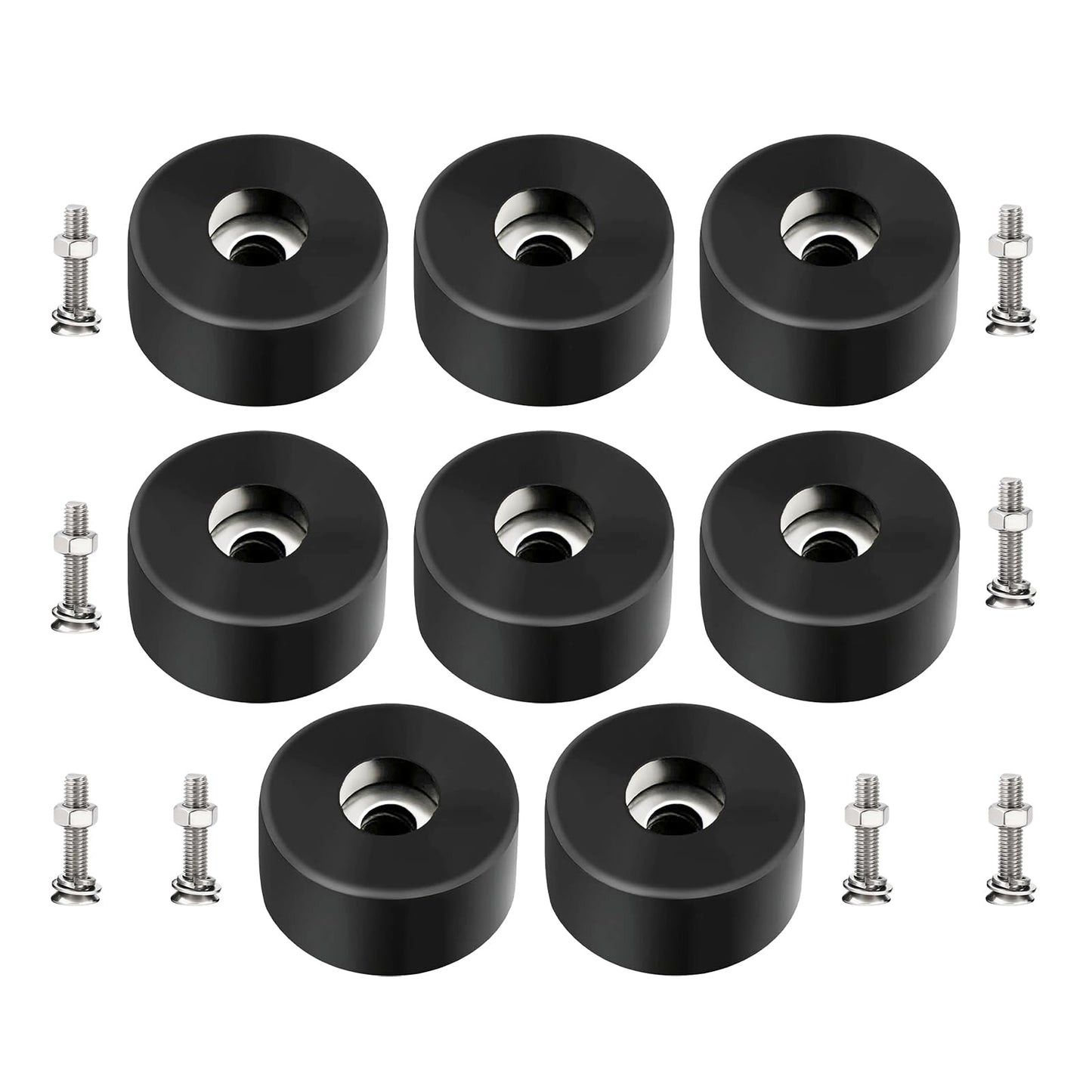 8 Pack 192310GS Anti Vibration Rubber Feet with Stainless Steel Nuts & Washers – Universal Air Compressor Isolation Pads for Generators, Pressure Washers, Speaker Cabinets, Washing Machine, Furniture