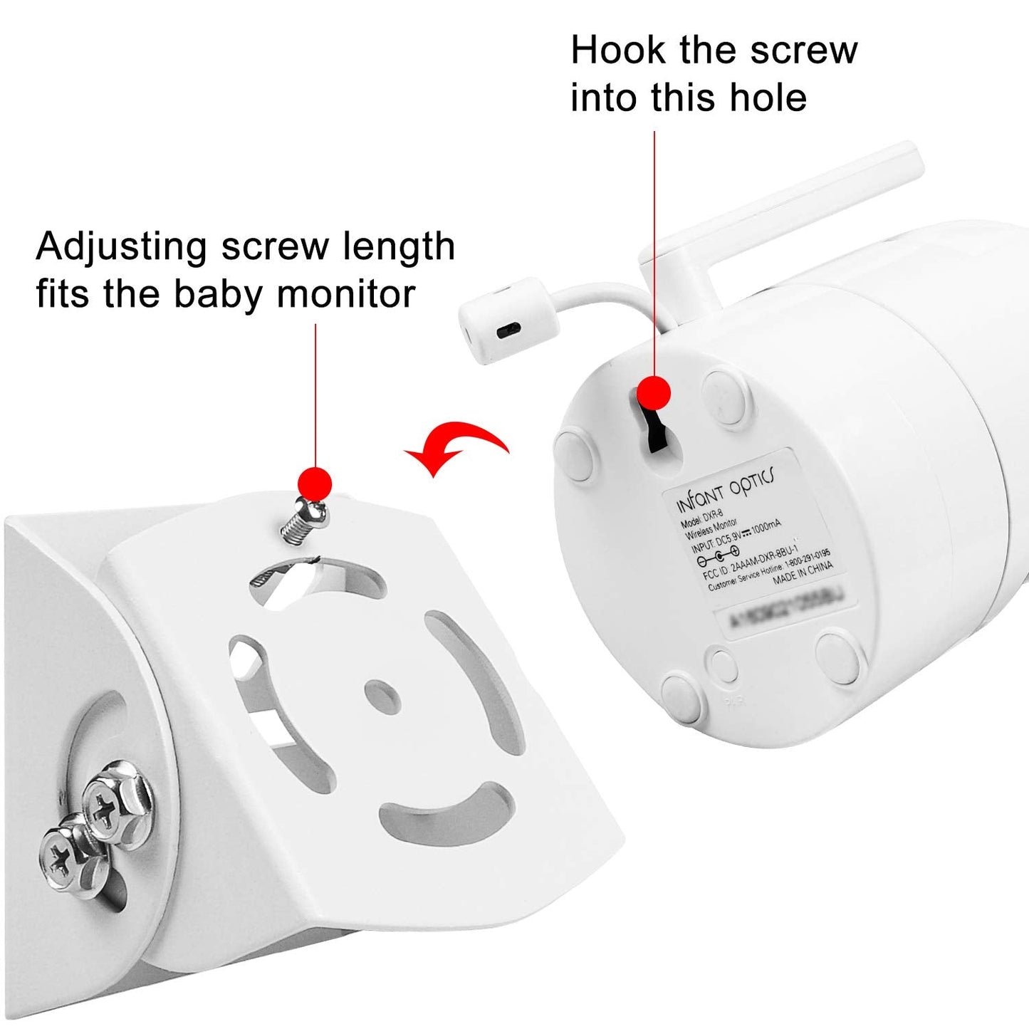 DXR-8, Adjustable Angle Mount for Infant Optics Motorola, Samsung, Babysense and Most Universal Monitors Camera