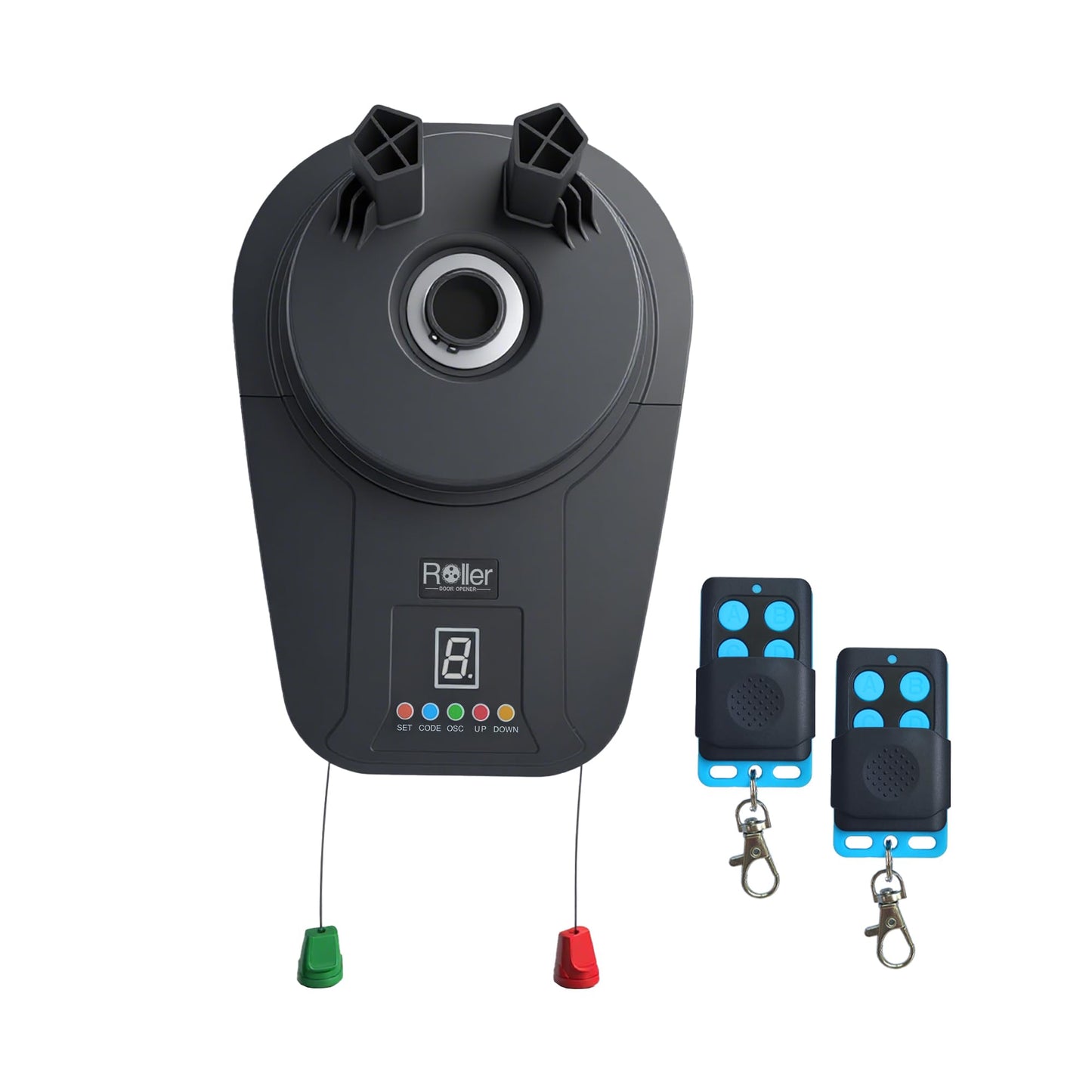Automatic Roll Up Door Opener,Equipped with Two Remote Control,DC Power Garage Door Opener, It Features a Powerful 800N(1/2HP) Motor for Reliable Performance,Suitable for Most roll-up Doors