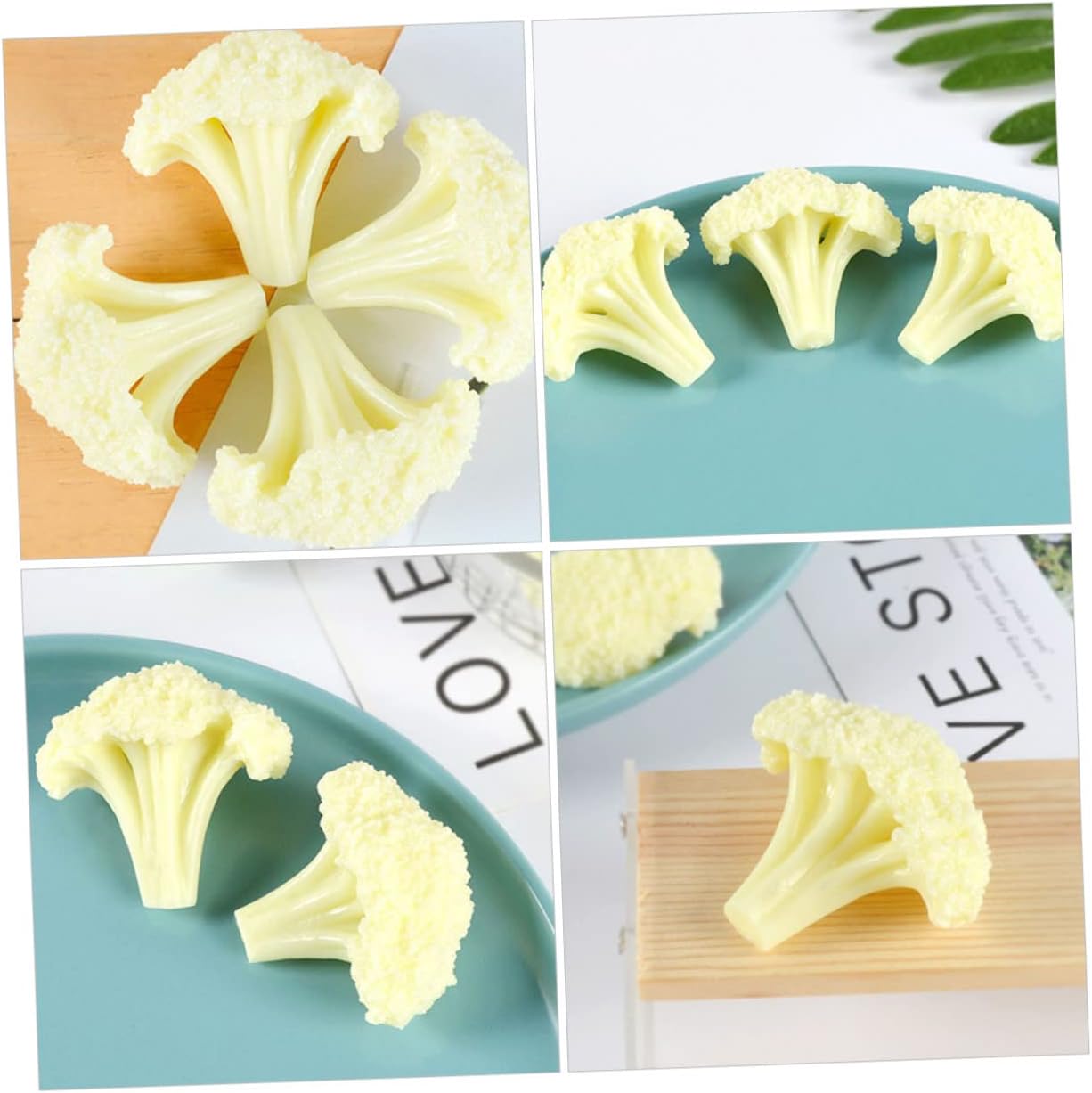 Vaguelly Fake Broccoli Slice Model Realistic Simulation Vegetable for Home Decor Photography Props and Educational Play