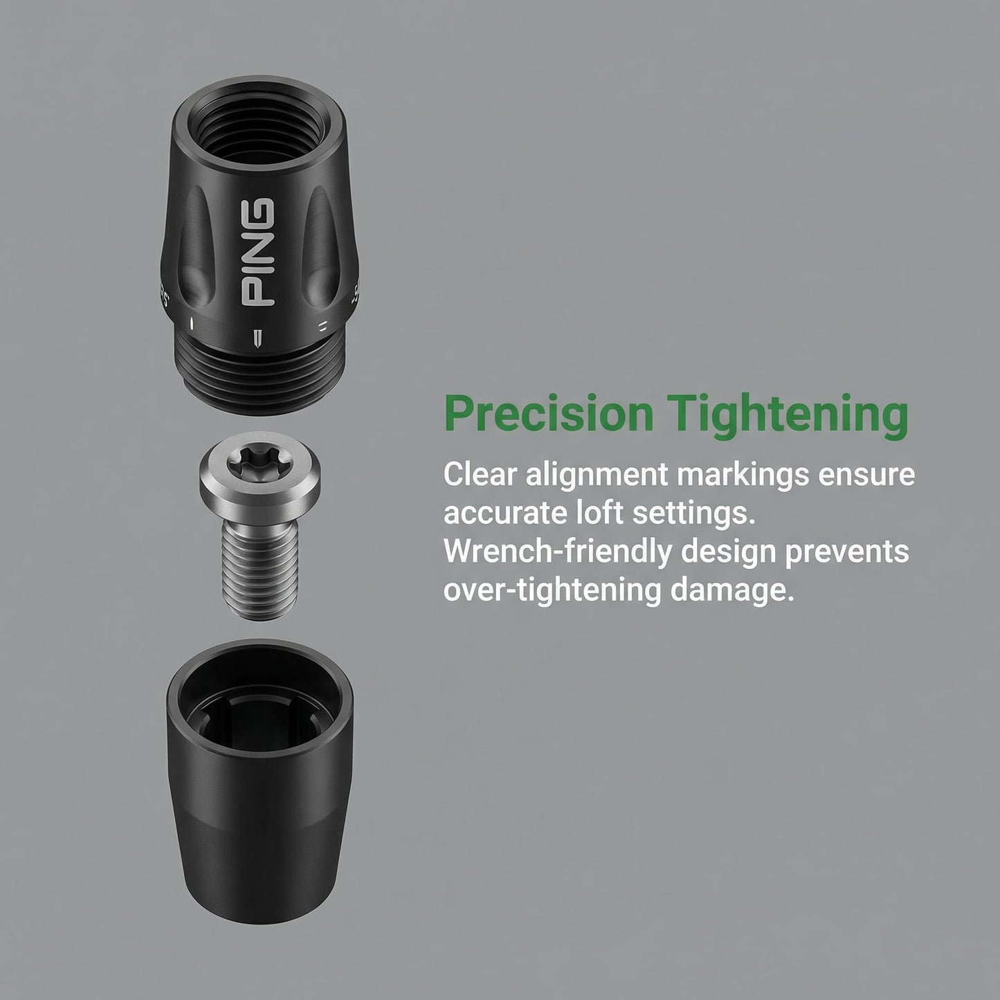 JVeensun Premium Golf Shaft Adapter Sleeve - 0.335" Tip Size | Compatible with Ping G430/G425 Max/G410 Driver & Fairway Woods | All-in-One Kit for Shaft Extension & Replacement (Black |2pcs)