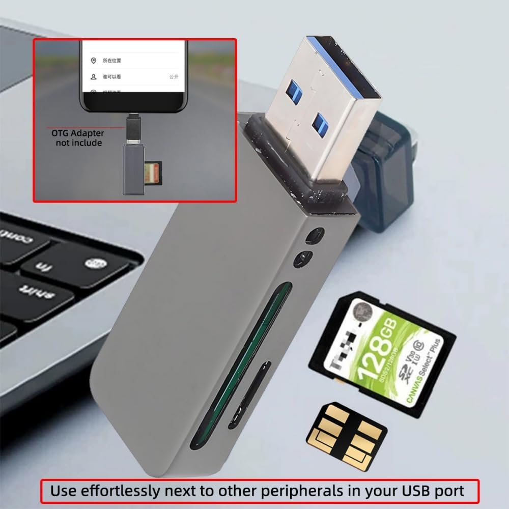 xiwai 3.0 USB to Nano Memory NM Card & SD Card Reader with Dual Port Writer for Camera & Laptop & Tablet & Mate Serial
