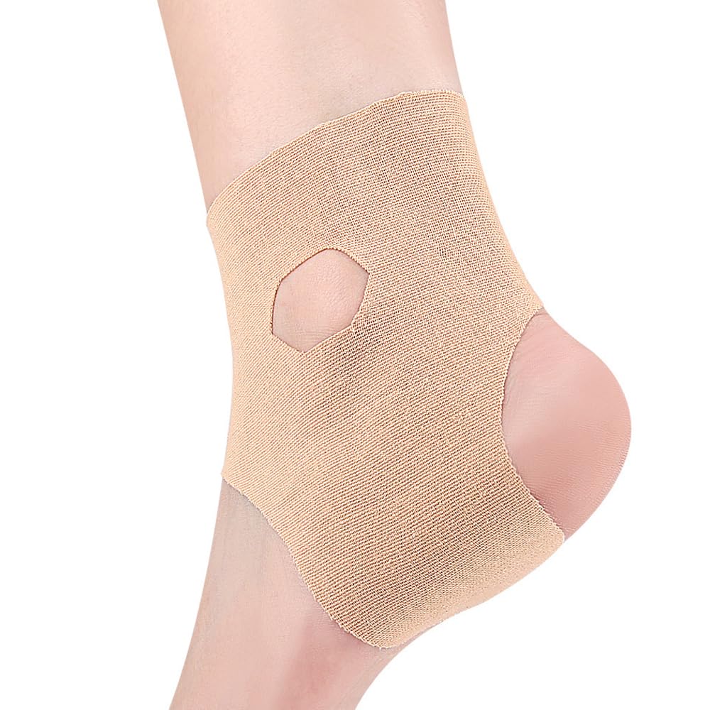 Precut Kinesiology Tape for Knees/Wrists/Ankle/Foot Arch/Thumb Support, Waterproof & Elastic Muscle Tape for Pain Relief, Comfort & Breathable 10Pcs (Nude, Ankle)
