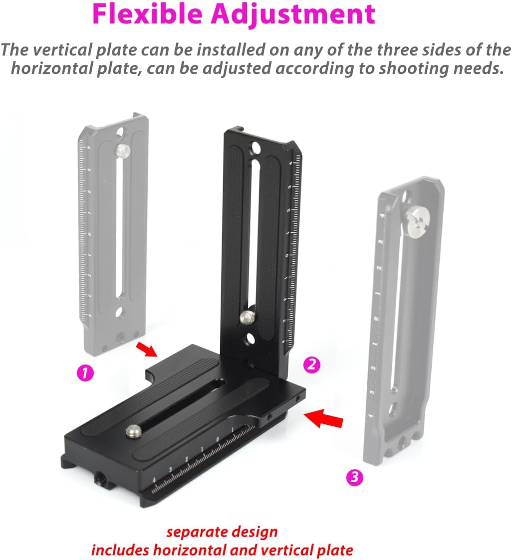 Akeipho RSC2 RS2/ RS3 L Bracket Vertical Mount Quick Release Plate for DJI Ronin / / S, Zhiyun Weebill S Gimbal, DSLR