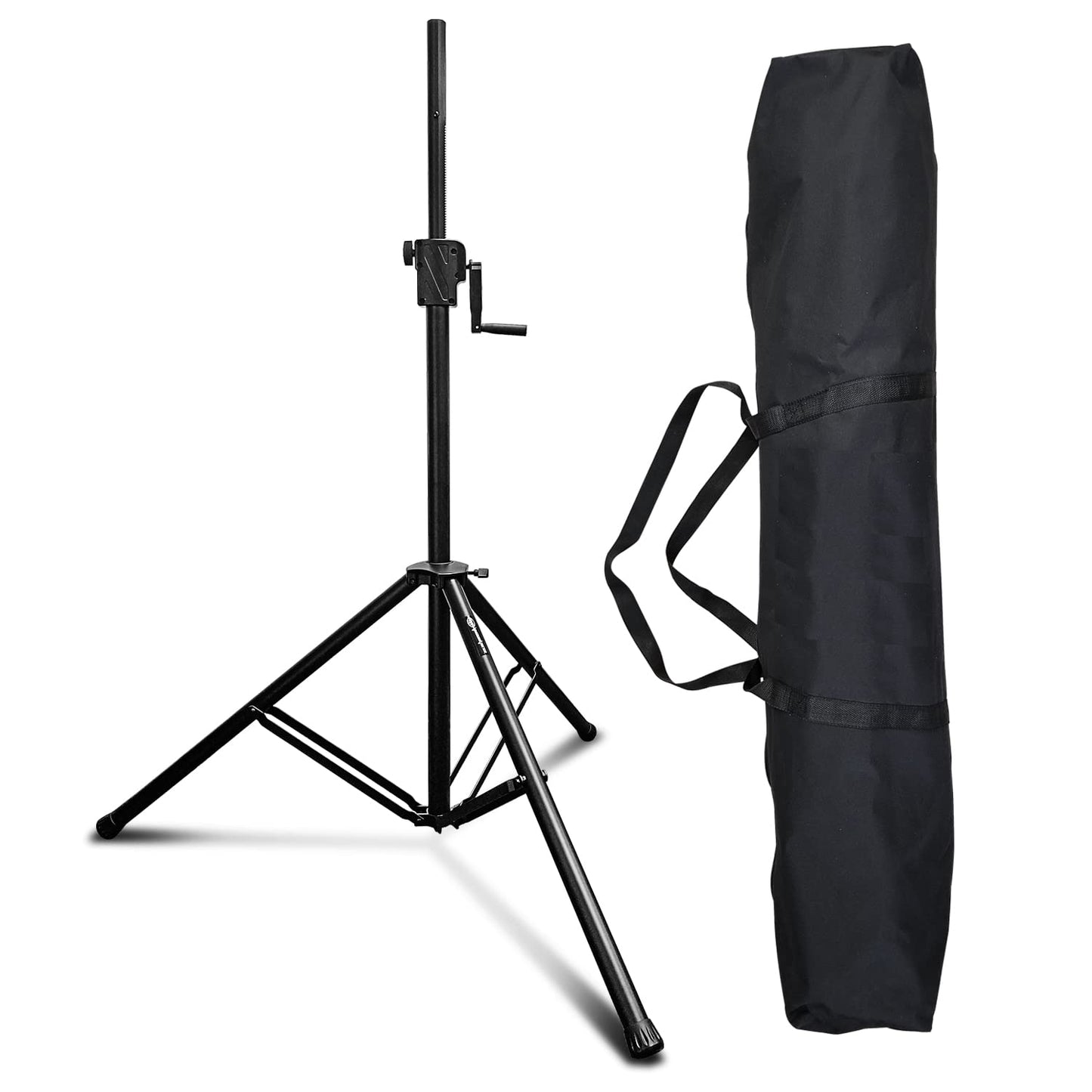 AxcessAbles Heavy-Duty DJ Stands with Carry Bag | 175LB Load Capacity | Crank Up Light & Speaker Stands | Stage Lighting Tripods (2 Pack)