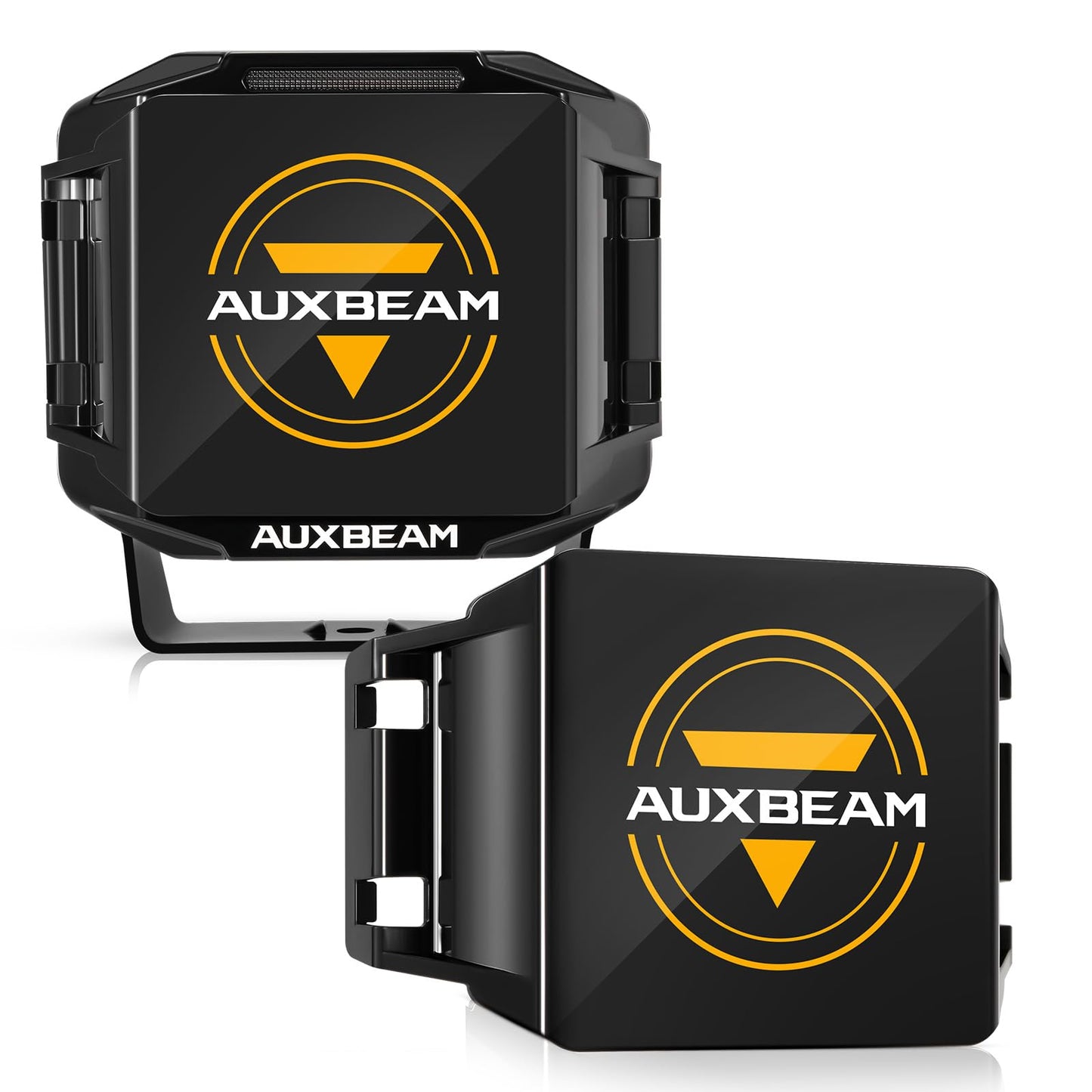 Auxbeam 7" 228W LED Cube Pods Offroad Driving Light with Side Shooter+Auxbeam 7 inch Black Pod Light Covers