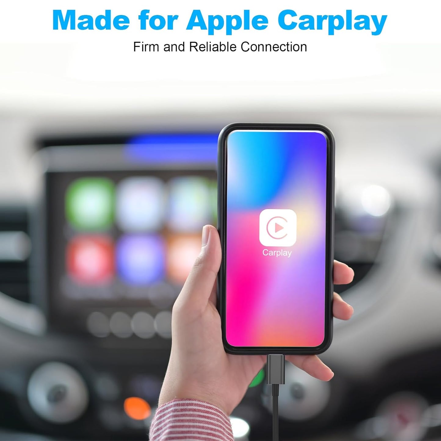 3FT 14 13 12 11 Snisre Car Carplay Cable, USB A to Lightning Cable Compatible with iPhone Pro Max XR XS X Charger