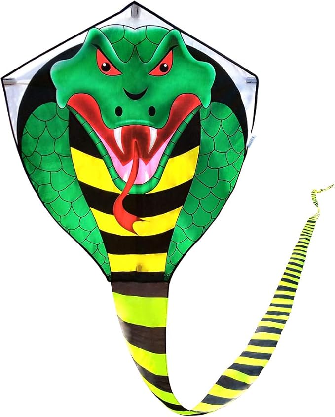 Large Cobra Kite for Adults Kids Boys with Super Long Tail, Extra Easy to Fly, Best Huge Kites for The Beach/Party/Field/Park, It Will Dominate The Sky!