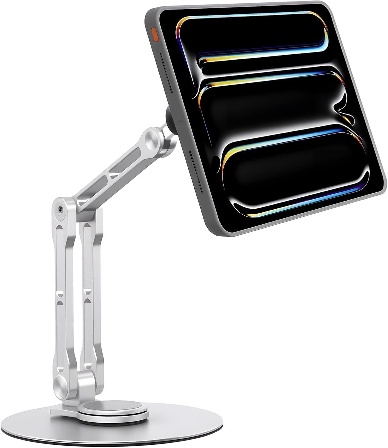 Msounehna 360 Magnetic iPad Stand for Desk, Foldable Aluminum Alloy Tablet Holder with Adjustable Base | Ergonomic