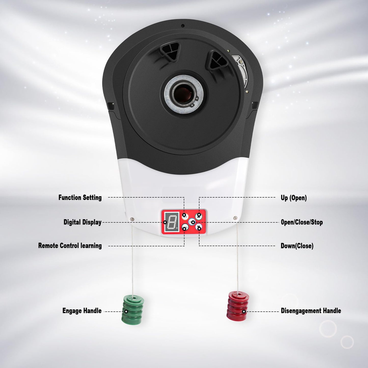 Automatic Roller Door Opener,2 Remotes Commercial Garage Farm Warehouse Electric Roller Shutter Door Opener with 800N Powerful Motor 22M² Roller Shutter