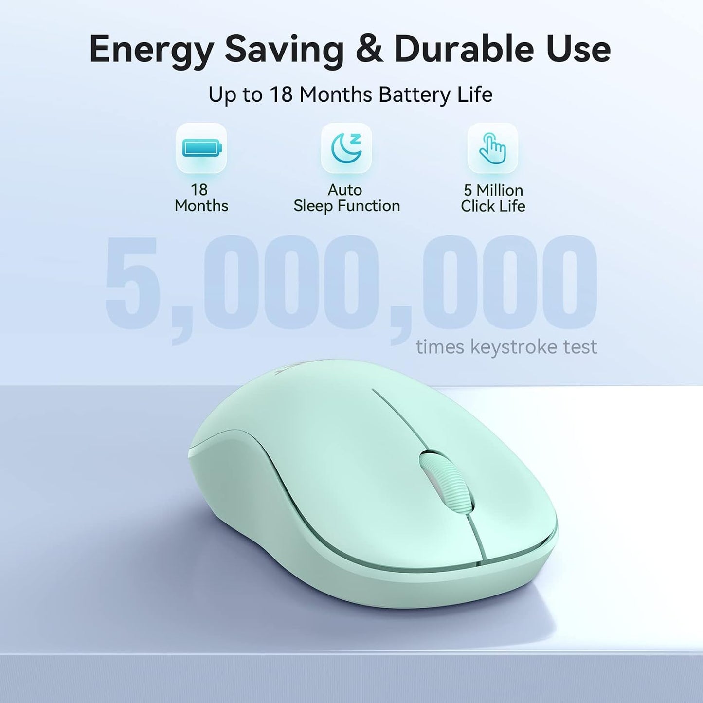 TECKNET 2.4G 5 30 Wireless Mouse for Laptop, Silent Computer Mouse Quiet Click with DPI Levels,Contoured Grip,Small