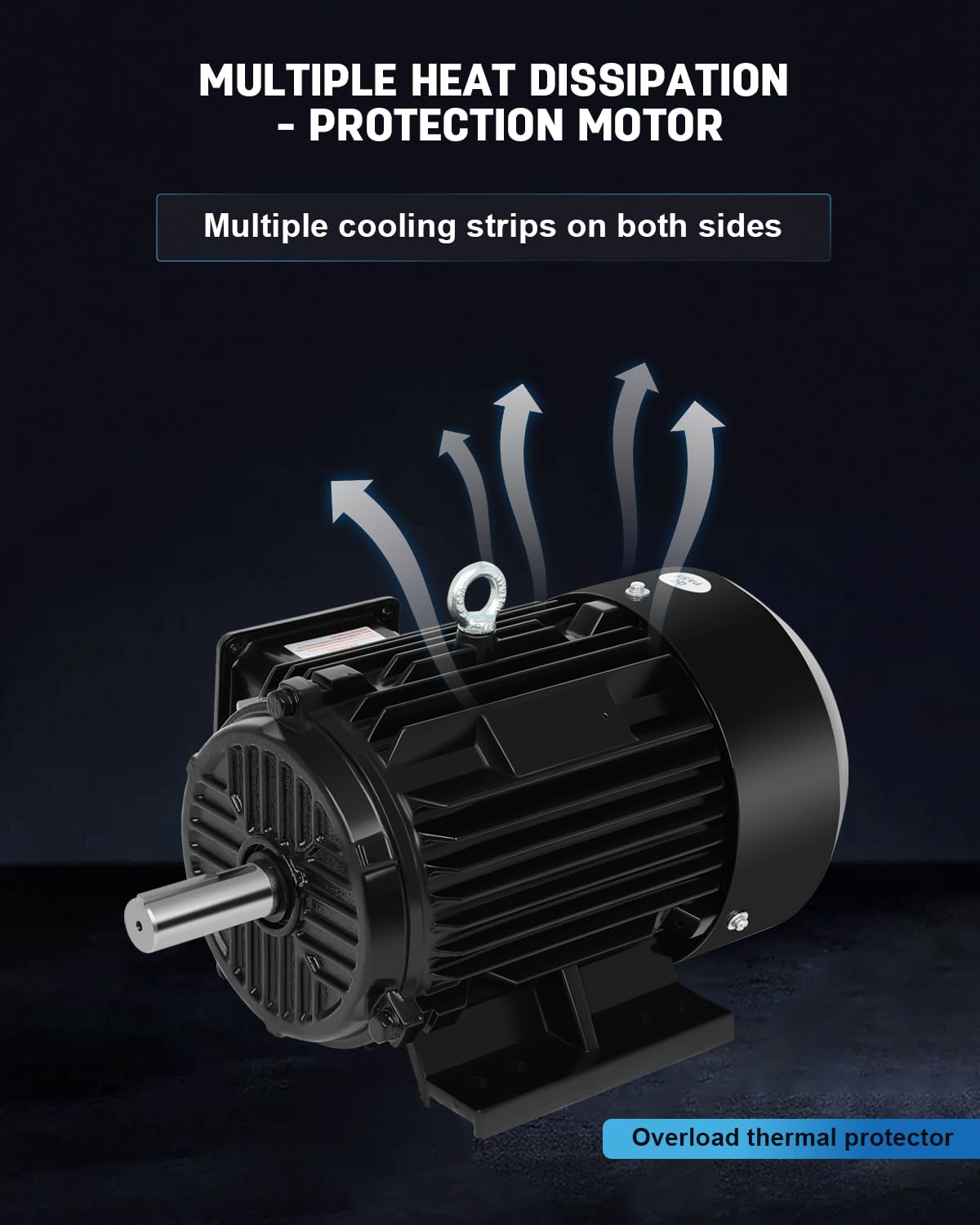 5HP Electric Motor Three Phase Motor 1480/1770 RPM,184T Frame,1-1/8"Shaft Diameter CW/CCW Cast Iron Shell Air Compressor Motor
