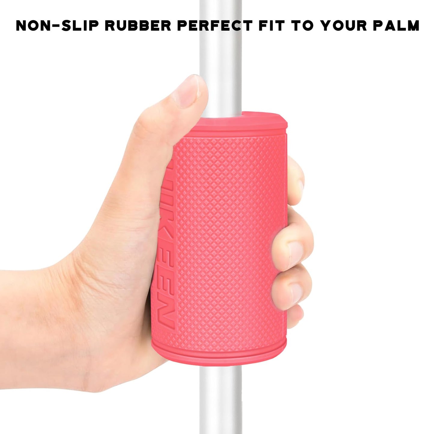 Hikeen Thick Bar Dumbbell Grips,Non Slip Hard Rubber Barbell Grips,Grips for Weight Lifting, Muscle Building-2.75" Outer Diameter