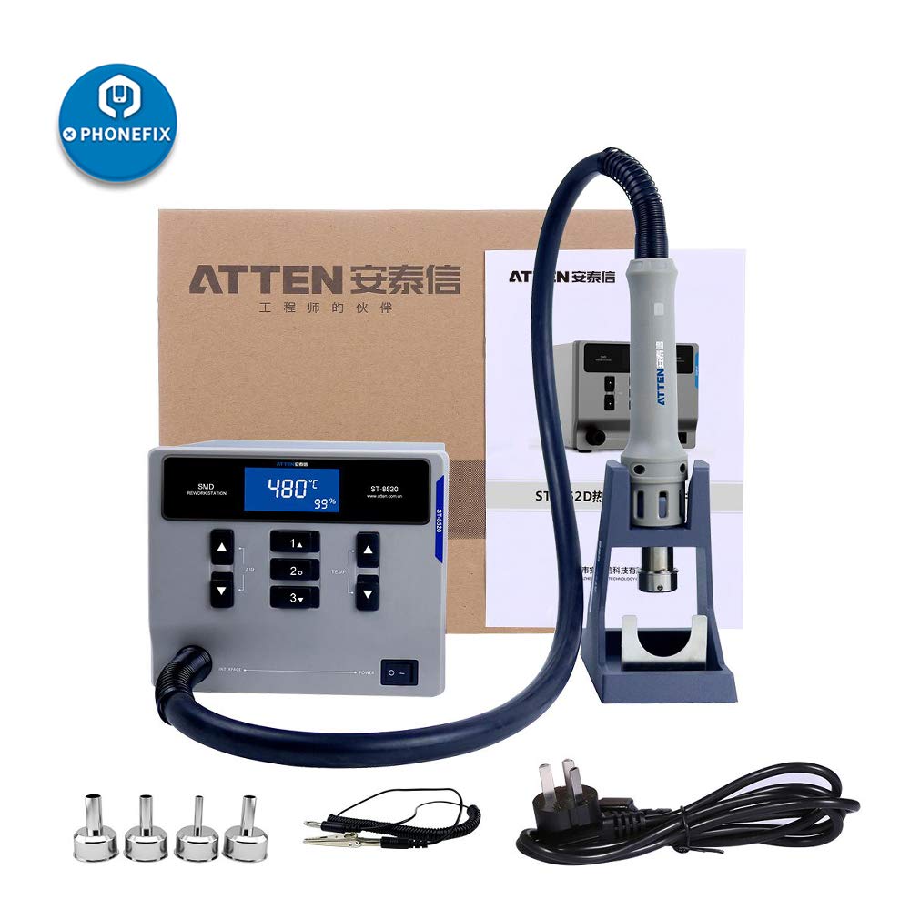 ATTEN ST-862D Lead-free Hot Air Gun Soldering Station Intelligent Digital Display 1000W ST862D Rework Station For PCB Chip Soldering Repair