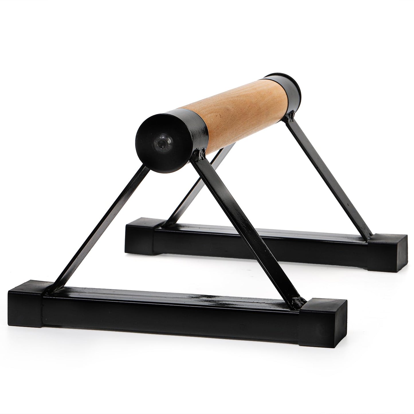 TOPZEA Wood Push Up Bars, Solid Wooden Parallettes Bars with Sturdy Steel Bracket Anti-slip Handstand Bars for Calisthenics, Fitness, At Home Gym Floor Workouts Equipment, Support Max 600 lbs, Black