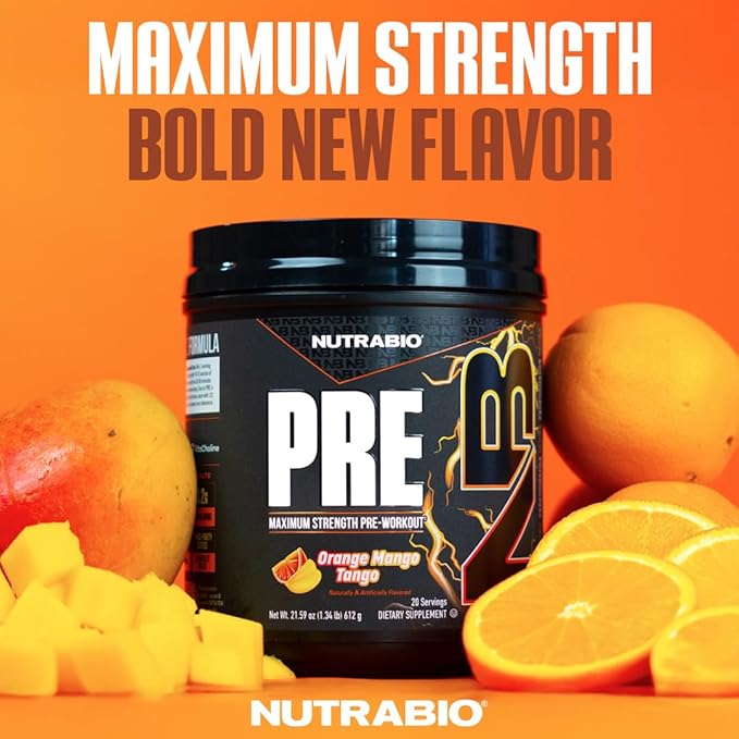 NutraBio Preworkout Powder, Orange Mango| Explosive Energy, Laser Focus, Extreme Pumps| Pre Workout for Men & Women| Performance, Endurance, Power Complex, Caffeine, Electrolytes