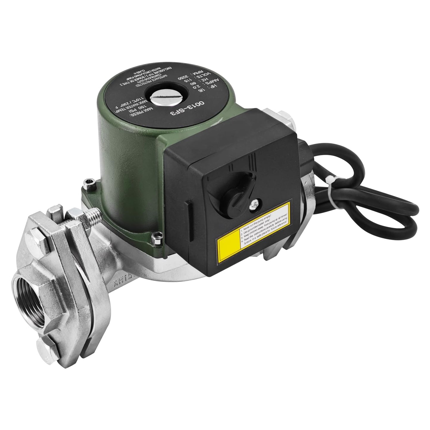 Beenhuco 0013-SF3 Stainless Steel 1/6 HP Circulator Pump 115V SS Circulator Pump with Rotated Flange Replacement for 0013-SF3