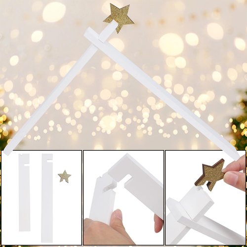 Juegoal Christmas Nativity Set - 11 White Mini Resin Figurines | Holy Family Table Ornaments