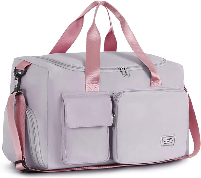 FIORETTO Women's Gym Duffle Bag with Shoes Compartment, 37L Capacity, Ideal for Travel, Gym, Sports, Duffel, Weekender