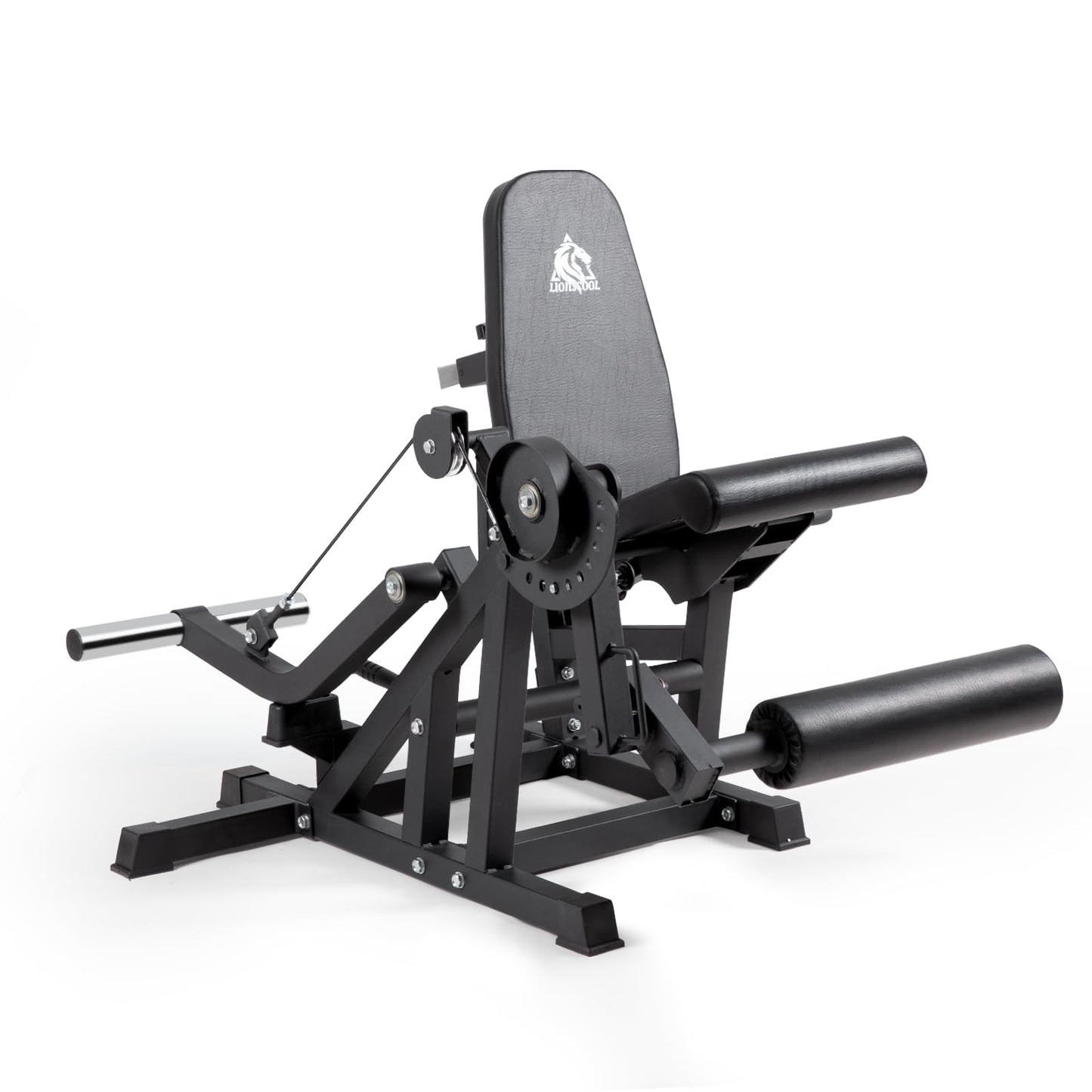 LIONSCOOL Leg Extension and Curl Machine V4.0, 800lbs Capacity Adjustable Seated Leg Extension, Lying Leg Curl Bench, Cable Operated 2” Plate Loadable Lower Body Exercise Equipment for Home Gym
