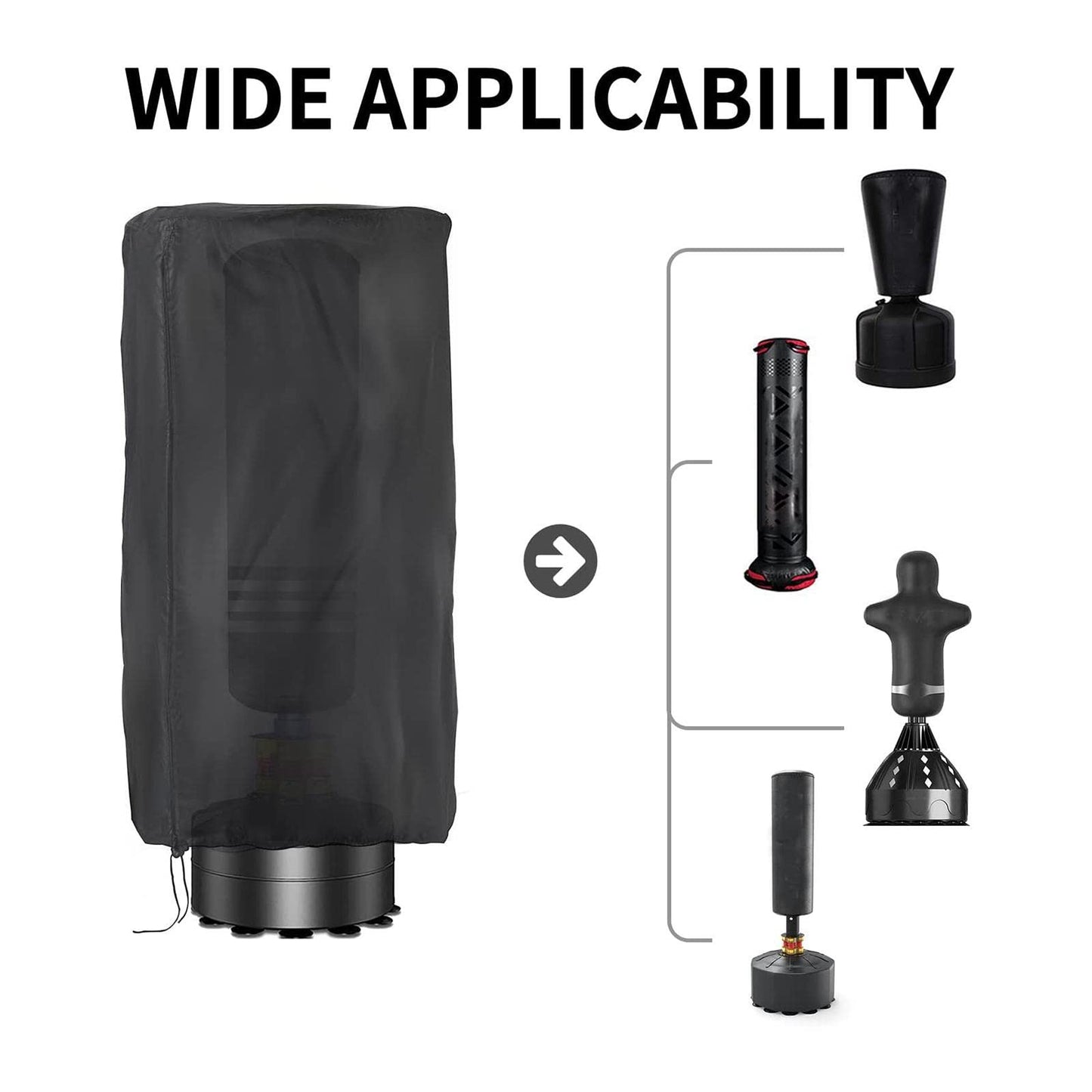 Deevoka Punching Bag Cover Sun Protection Replacement with Drawstring, Dustproof Waterproof Standing Boxing Bag Cover for Trainer, Kickboxing Bag, 33cmx147cm