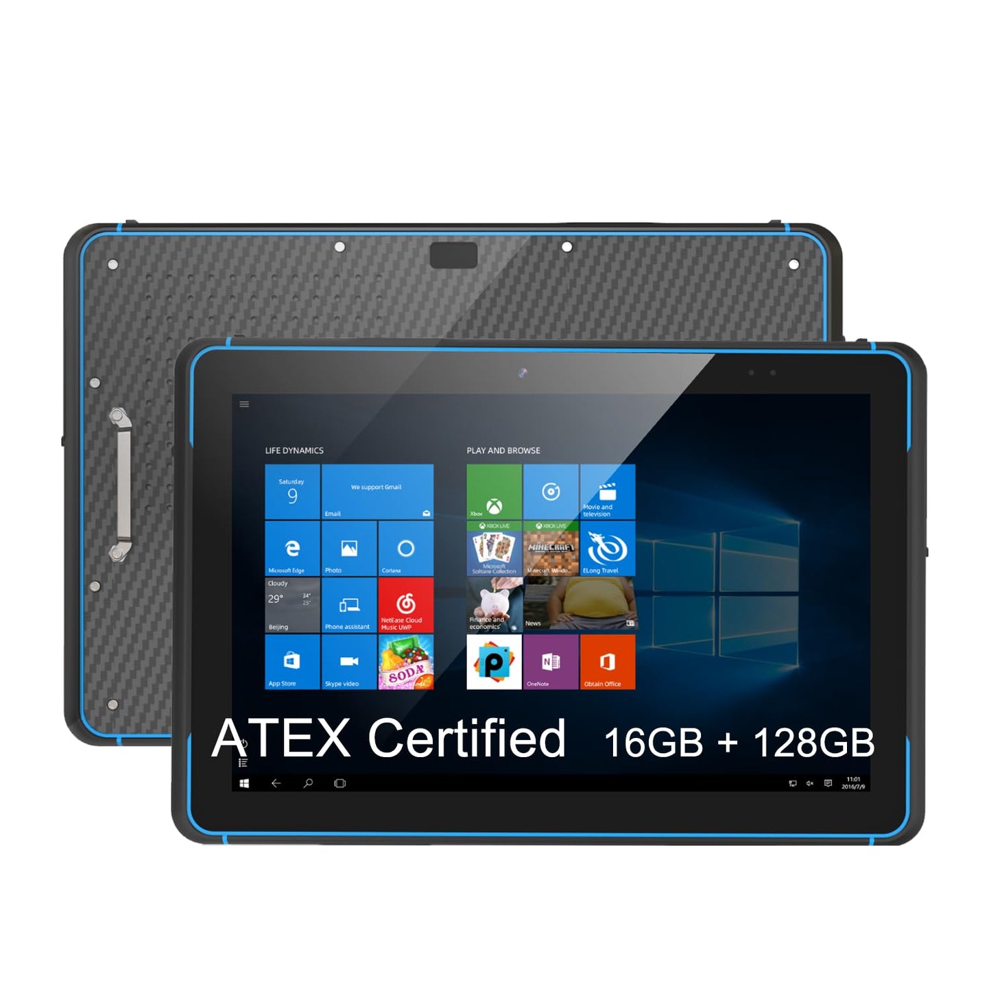 HUGEROCK 10.1" ATEX Certified Explosion-Proof Rugged Tablet, N5105, 16GB+128GB, Windows 11, IP68 Industrial Mobile Computer for Hazardous Zones/Oil & Gas/Mining