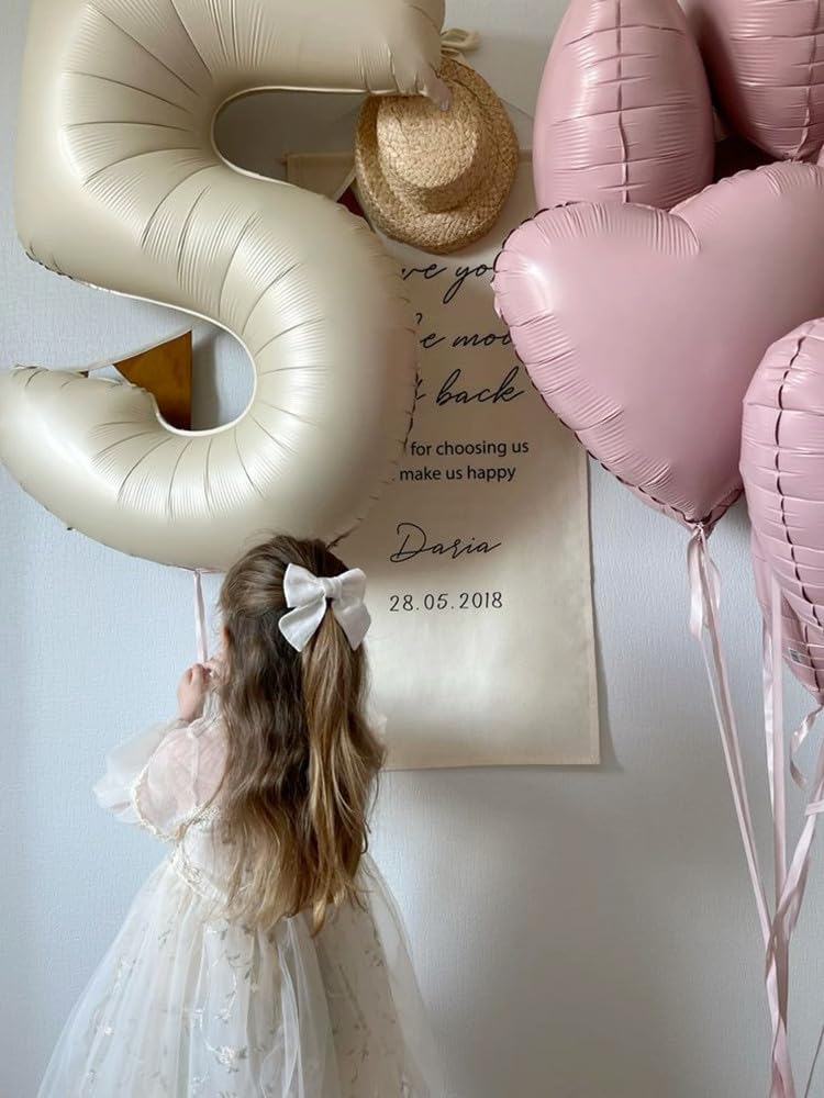 Skiennix 40-Inch Large Number Balloon - Cream White 4 Balloon for Birthday & Graduation Celebrations