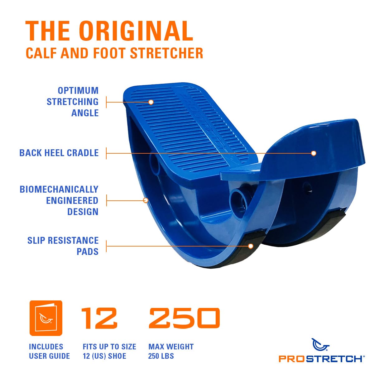 ProStretch the Original Calf Stretcher and Foot Rocker for Plantar Fasciitis, Achilles Tendonitis, and Tight Calves, Single