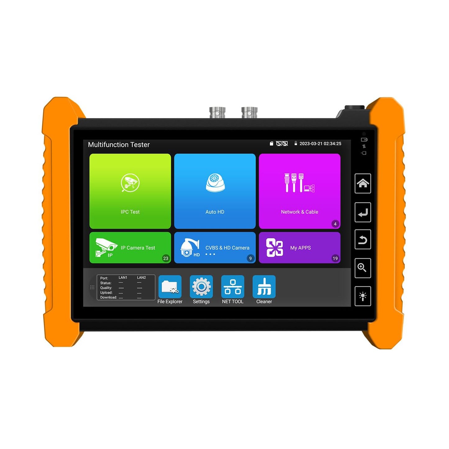 EVERSECU Multifunction 7" IPS Touch Screen CCTV Tester & Monitor with 48V PoE, 8K/4K/HD/IP Camera Testing, Cable Tracing, WiFi Analyzer, 7.4V Battery for Fiber, Cabling & CCTV Monitoring