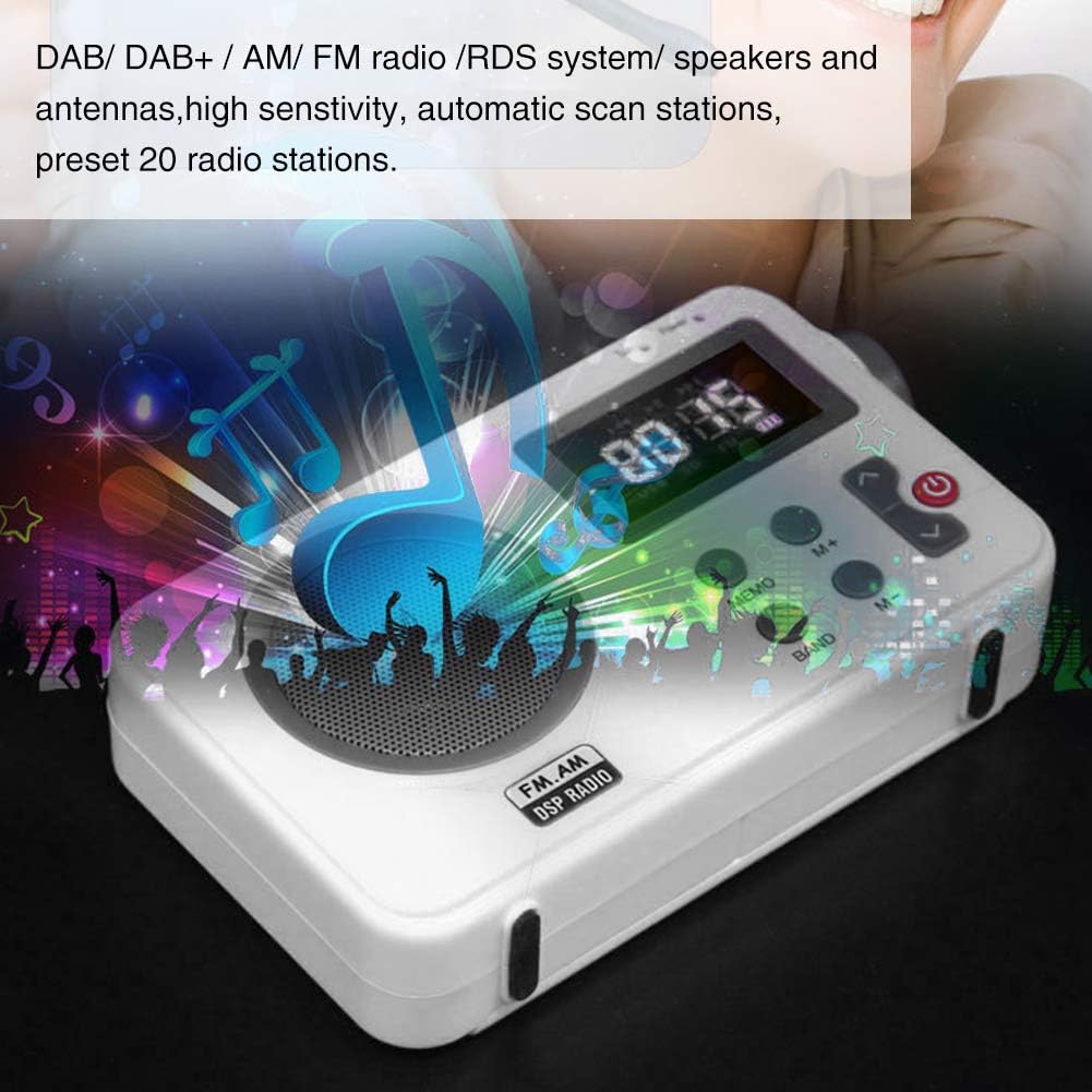 UXELY Shower Speaker - AM/FM Radio With LCD Display, Portable Stereo With Earphone Port for Home, Beach, Hot Tub