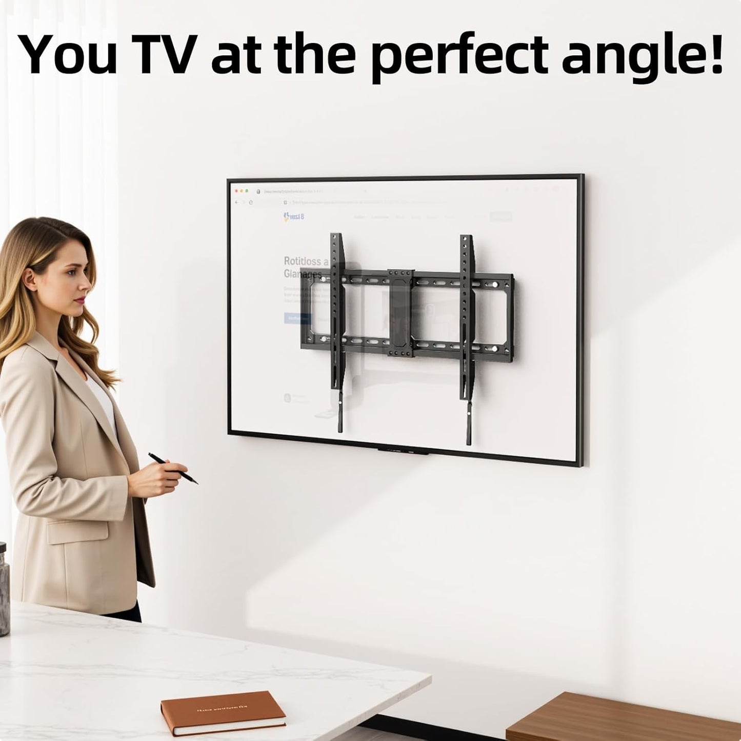 USX MOUNT TV Wall Mount - Low Profile Design for 42-95 Inch Flat Screen TVs | Holds Up to 132 lbs