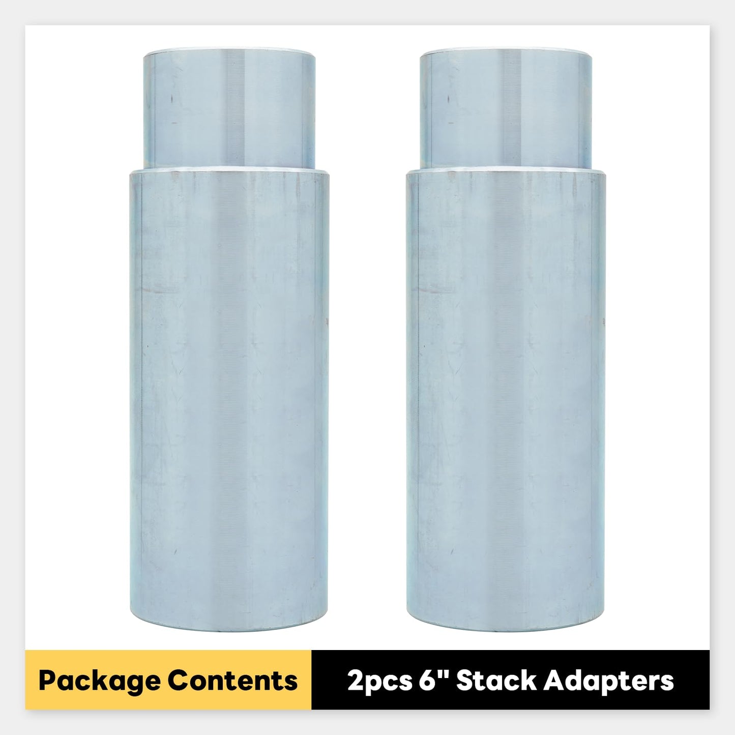 Four 6" Stack Adapters Fit for 2 Post Car Lift with 60mm ID. Mounting Hole, Compatible with Challenger Two Post Automotive Lifts