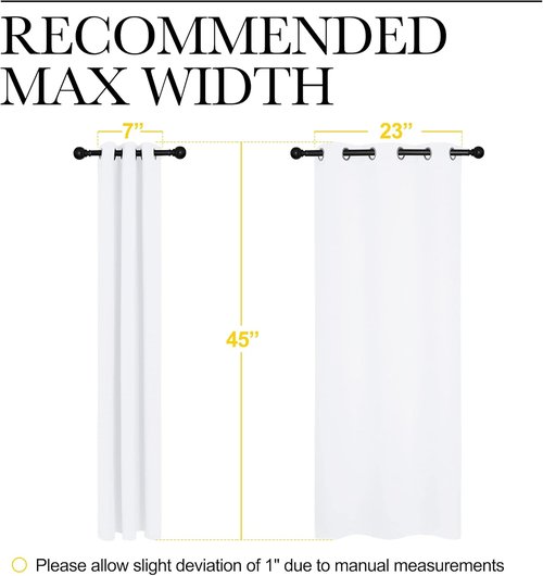 NICETOWN Draperies | Grommet Window Treatment Curtains - 50% Light Blocking, Small Size (29x45", White)