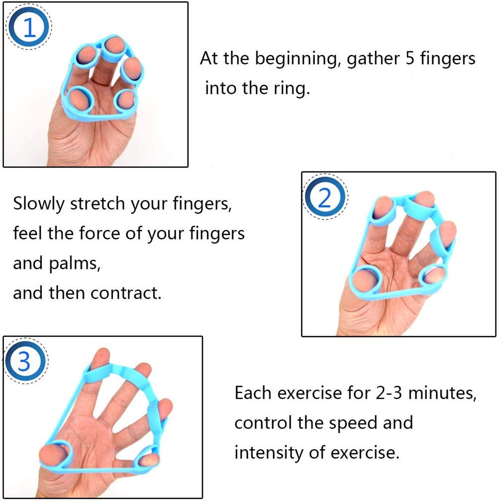 3PCS Finger Stretcher Resistance Bands Strength Trainer for Forearm Exercise Guitar Finger Strengtheners Rock Climbing 6.6 8.8 11 Pounds