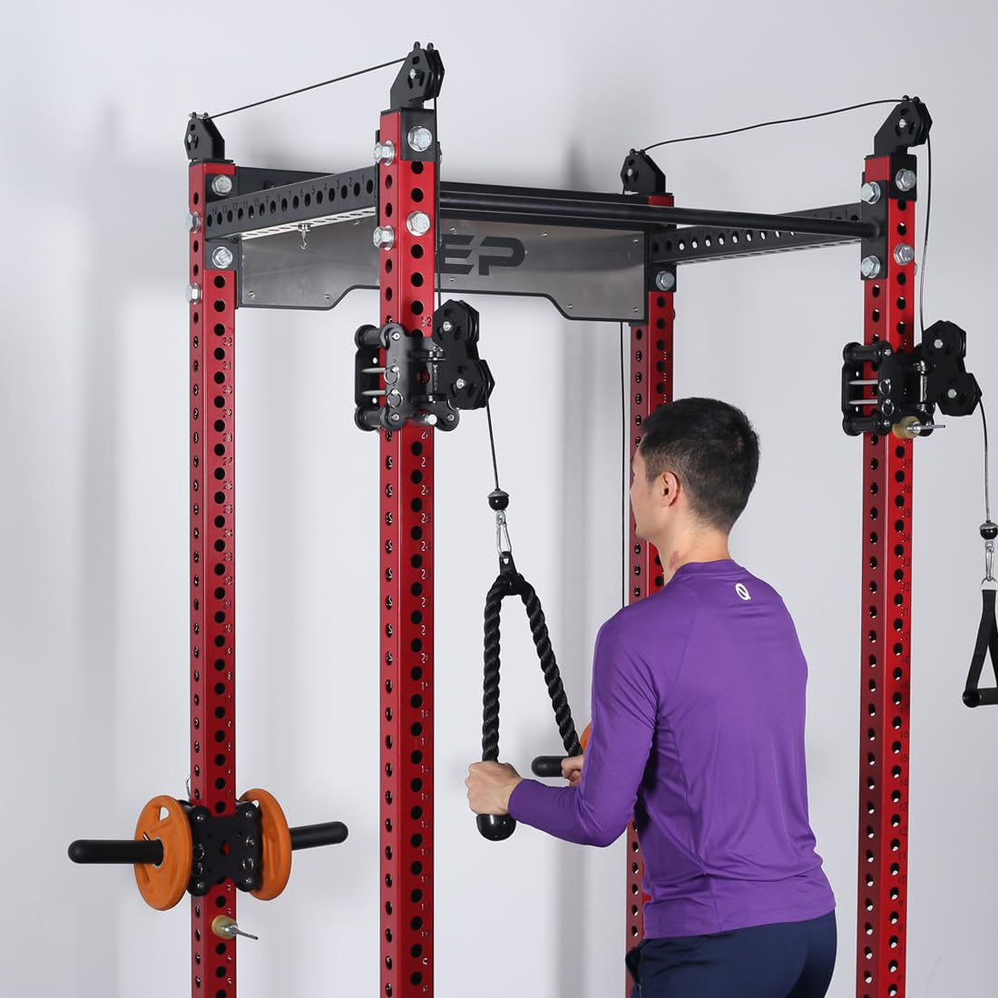 Tricep Rope Fitness Attachment Cable Machine Pulldown Heavy Duty Coated Nylon Rope with Solid Rubber Ends (36 '' Black)
