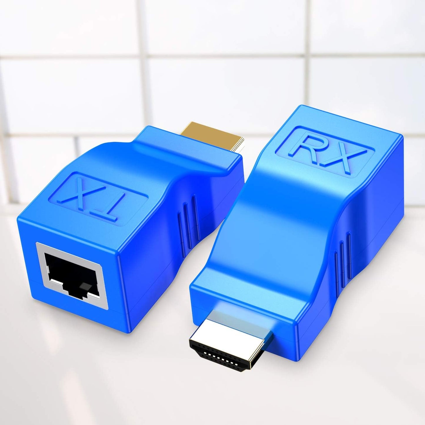SNLLMZI RJ45 5e 6 1080p 30m PS4 4K 2K2 HDMI Extender,HDMI to Network Cable Extender Converter Repeater Over Cat / up